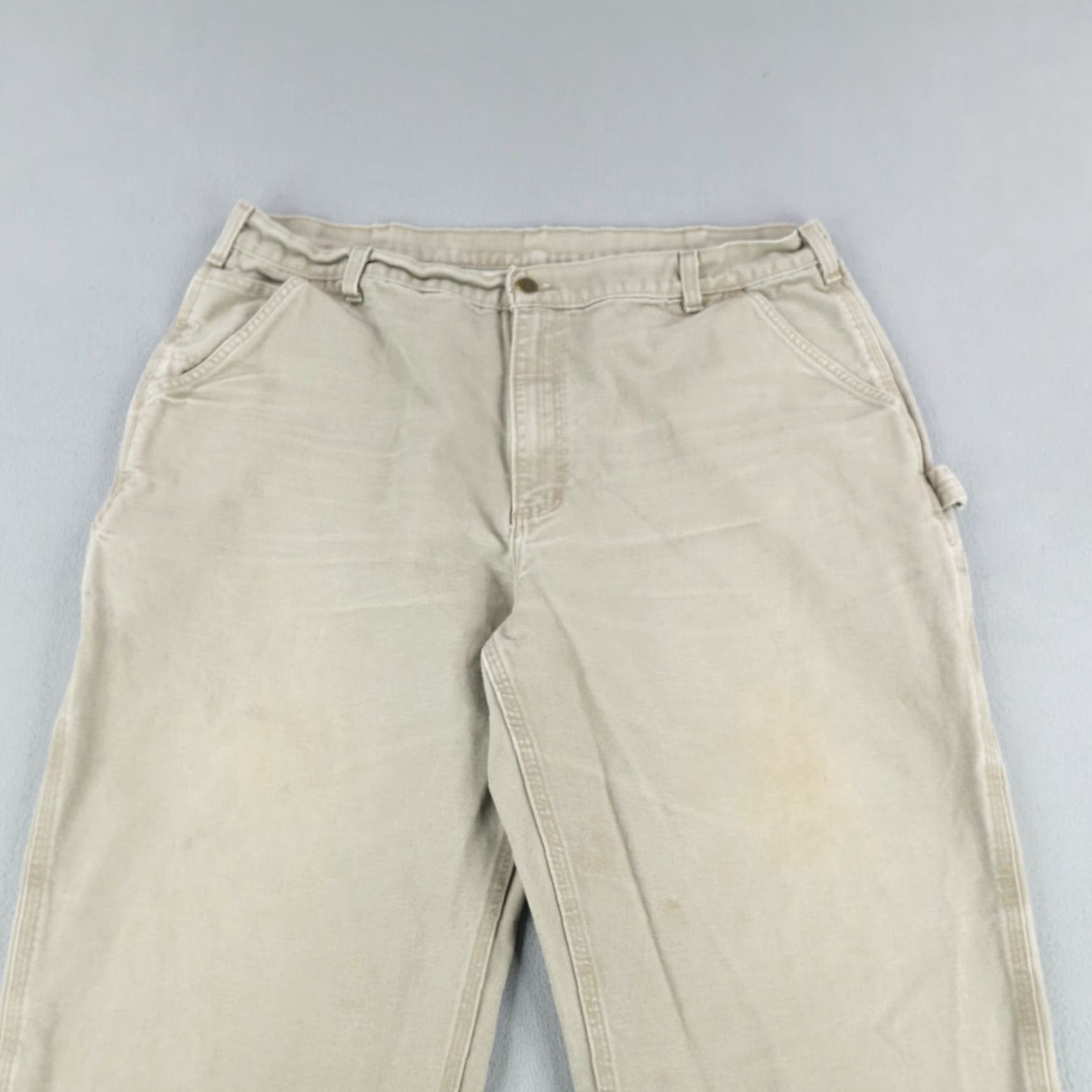 Carhartt VINTAGE Carhartt Pants Men 42x30 Workwear Canvas Carpenter Beige Casual Style Size US 39 - 2 Thumbnail