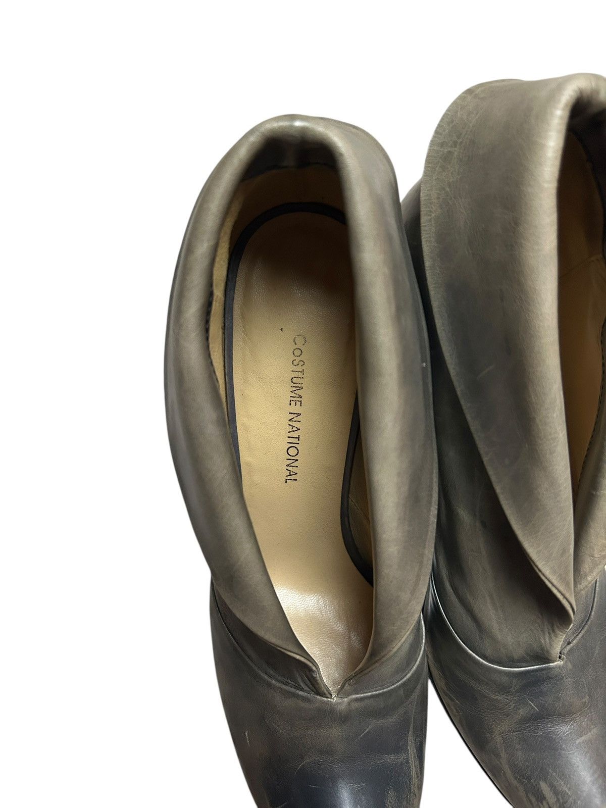 Costume National Aged Leather Heels Size US 6.5 / IT 36.5 - 4 Thumbnail