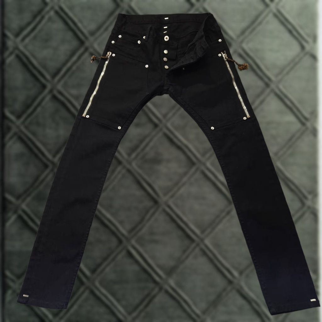 Vintage VINTAGE MR. COMPLETELY Jeans Mens 30x29 Black Zip Detail Slim Fit Distressed Los Angeles Size US 29 - 1 Thumbnail