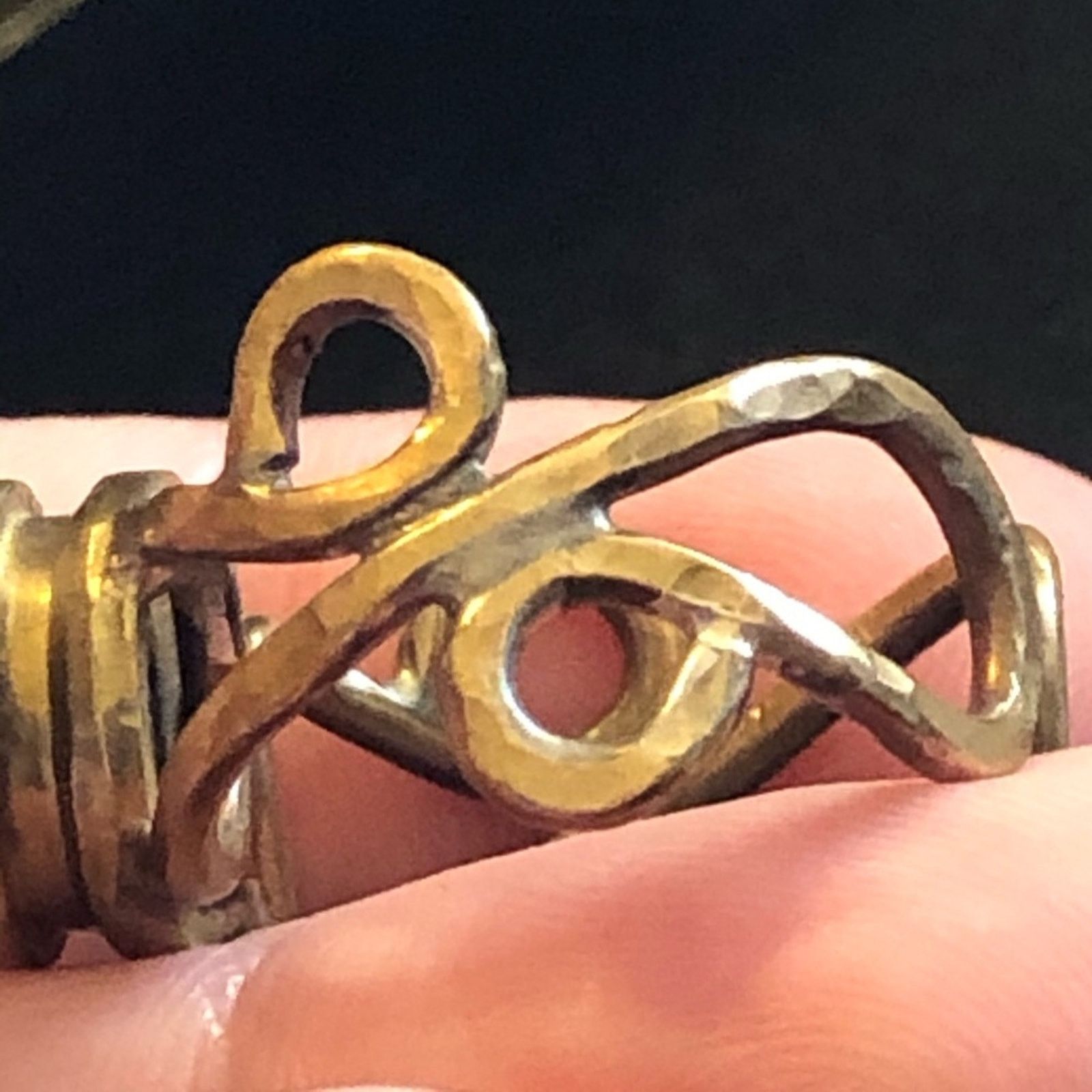 Vintage Vintage handmade hammered brass bullet primer ring Size ONE SIZE - 12 Thumbnail