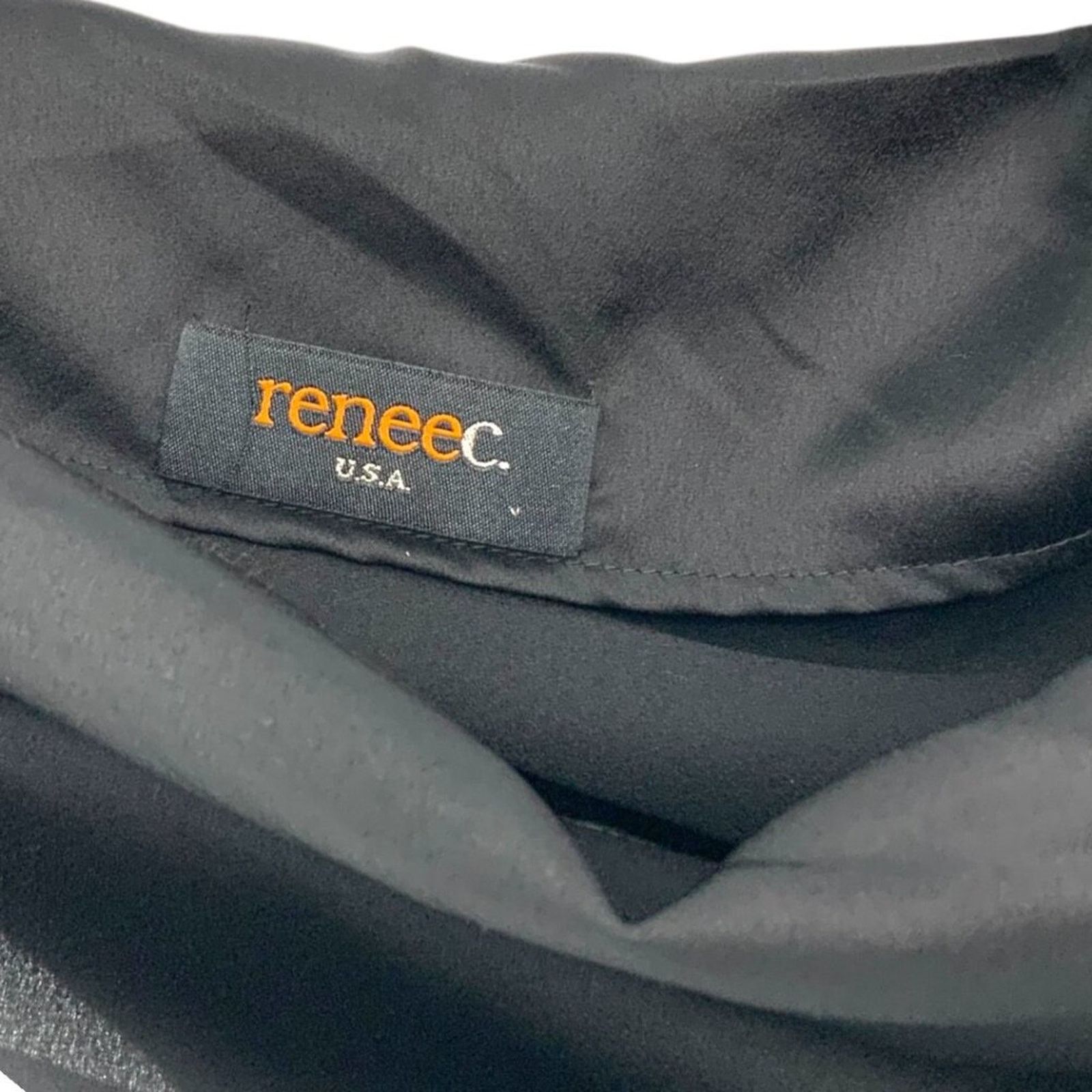 Other Renee C Satin One Shoulder Ruched Top Black XL NWOT $121 MSP Size XL / US 12-14 / IT 48-50 - 4 Thumbnail
