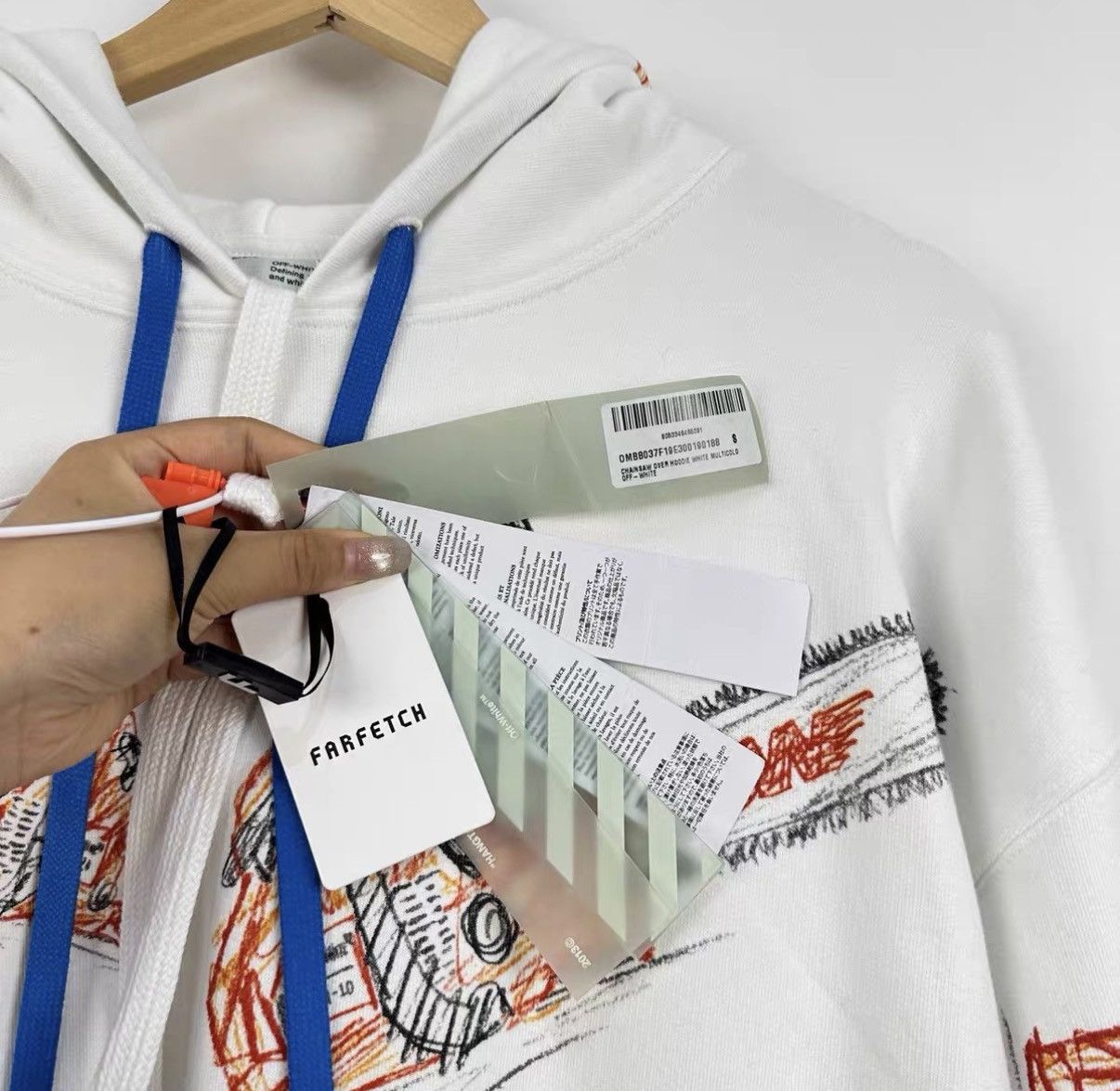 Off-White Off-White Chainsaw Print Hoodie J42 Size S / US 4 / IT 40 - 3 Thumbnail