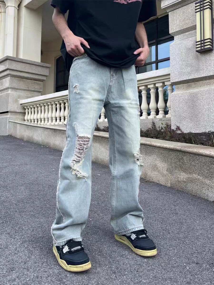 Japanese Brand × Vintage Hip Hop Vintage Washed Micro Flare Ripped Jeans Size 34 Size US 34 / EU 50 - 3 Thumbnail