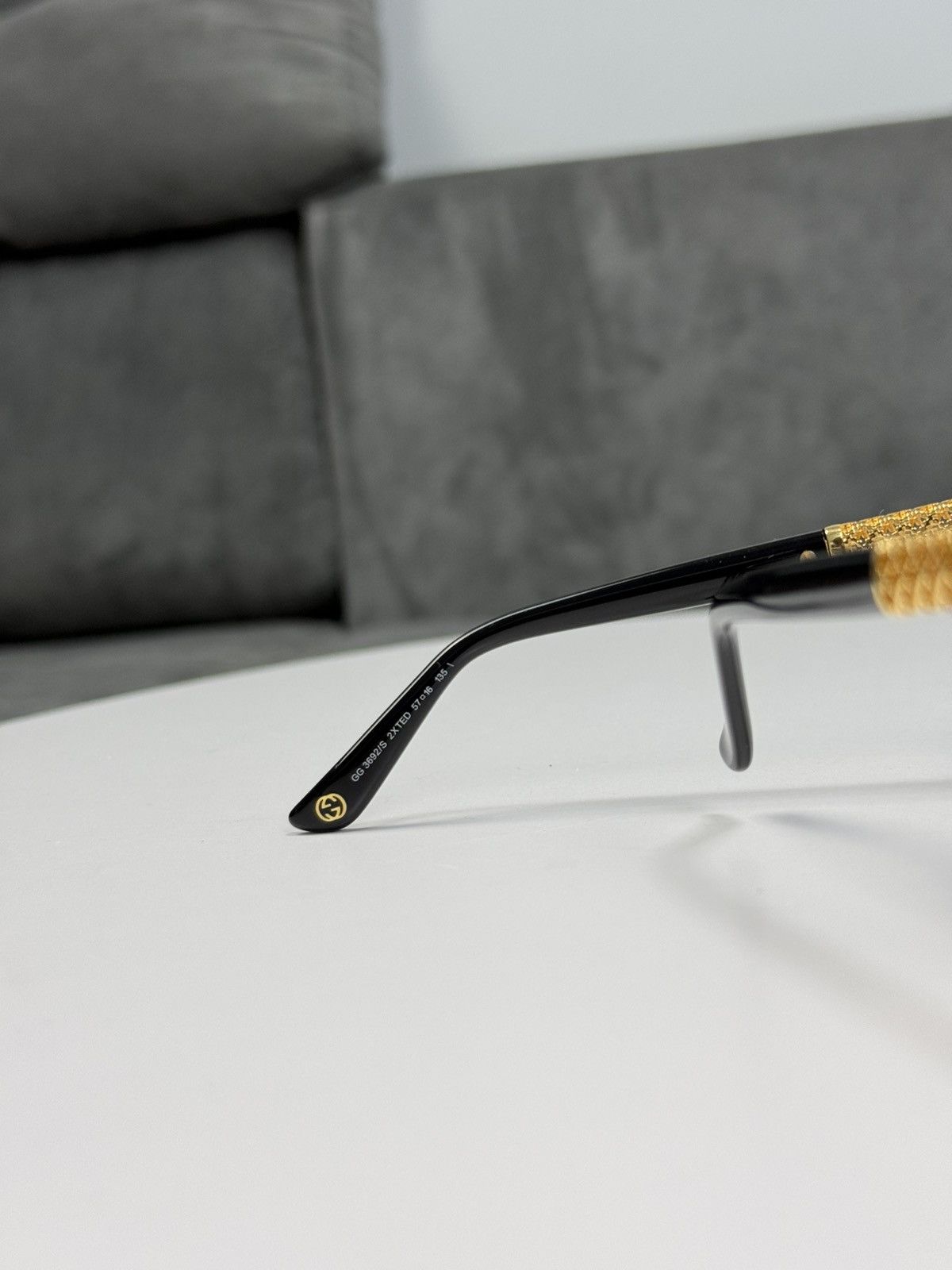 Gucci Gucci Gold Plated Black Sunglasses GG3692 Cat Eye Size ONE SIZE - 14 Thumbnail
