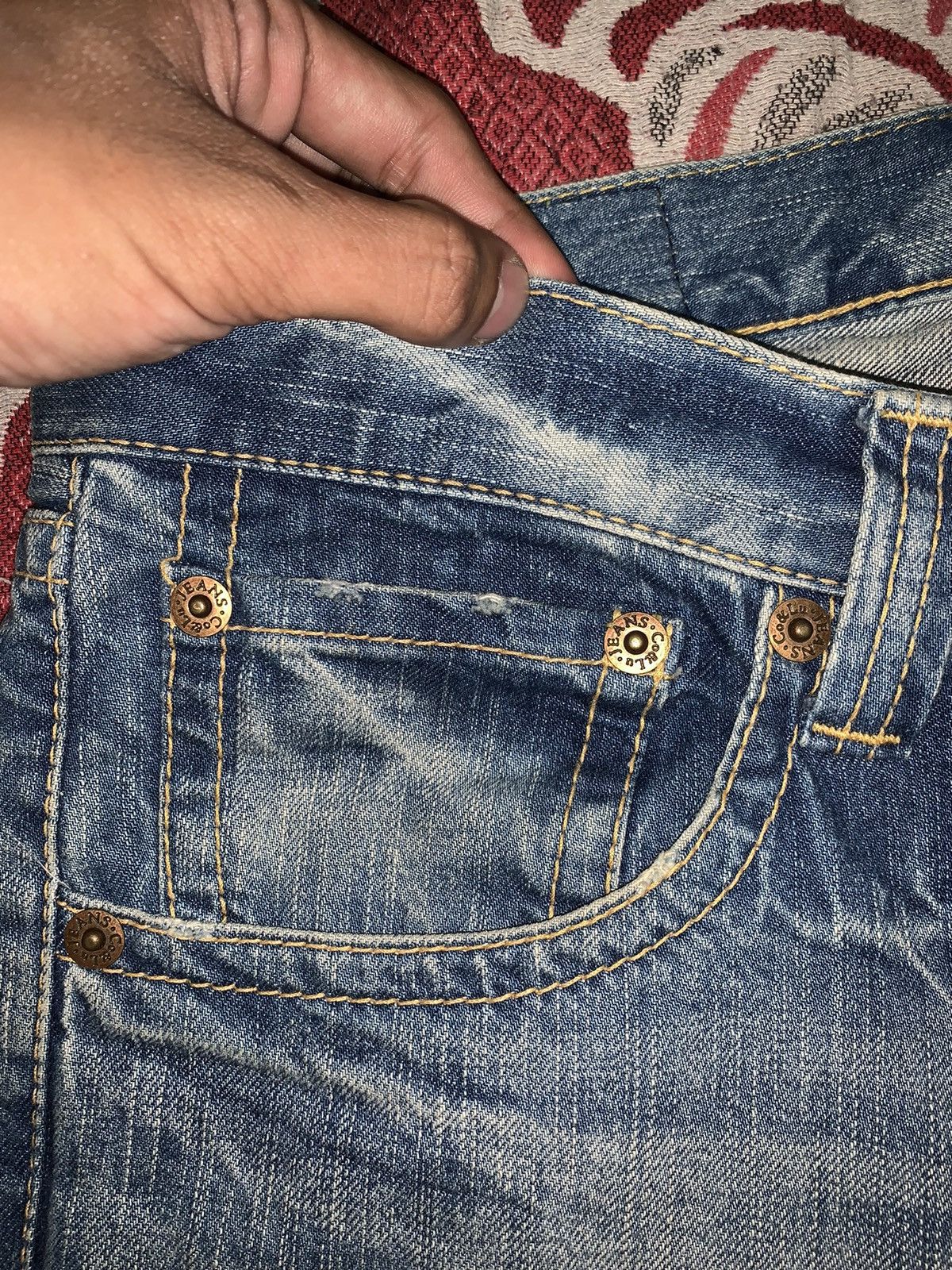 Japanese Brand Designer Co&Lu COCOLULU embroidery spellout logo jeans🔥 Size US 33 - 5 Thumbnail