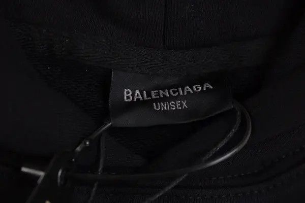 Balenciaga o1la1rc1a0924 Medium Fit Hoodie in Black/White Size US S / EU 44-46 / 1 - 6 Thumbnail