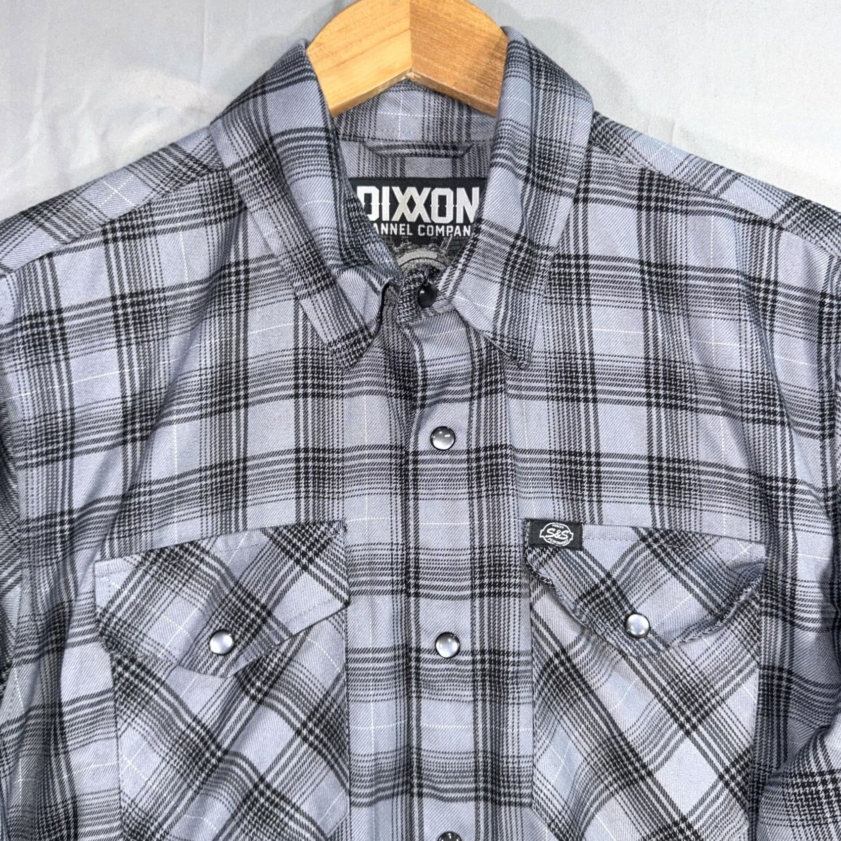 Vintage Dixxon Flannel Shirt Mens M Gray Plaid Teardrop Snap Front Long Sleeve Size US M / EU 48-50 / 2 - 4 Thumbnail