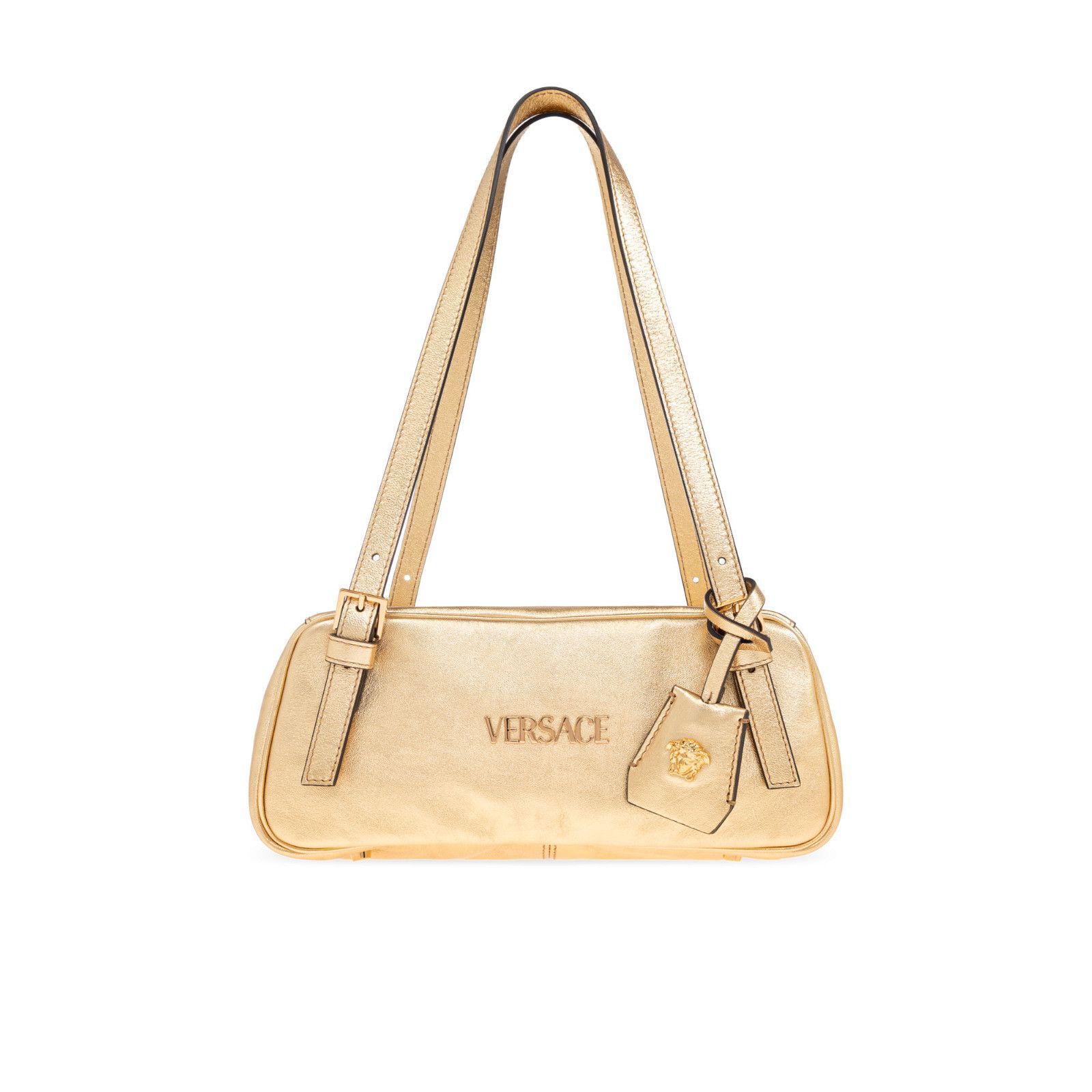 Versace VERSACE Bowling Tag Gold Leather Shoulder Bag New & Authenti Size ONE SIZE - 6 Thumbnail