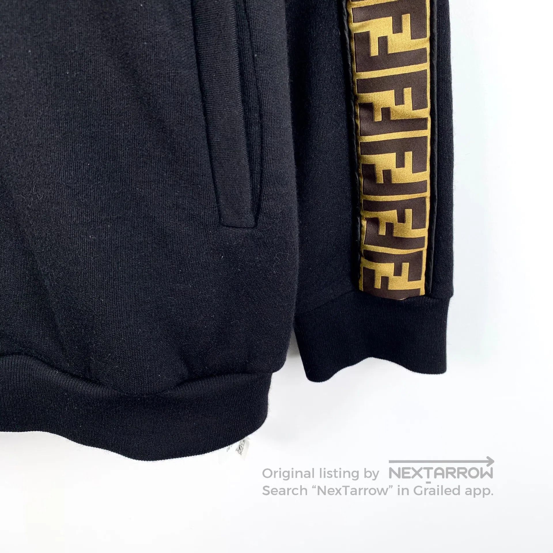 Fendi FENDI Black side logo lettering hooded long sleeve sweatsh Size US L / EU 52-54 / 3 - 5 Thumbnail