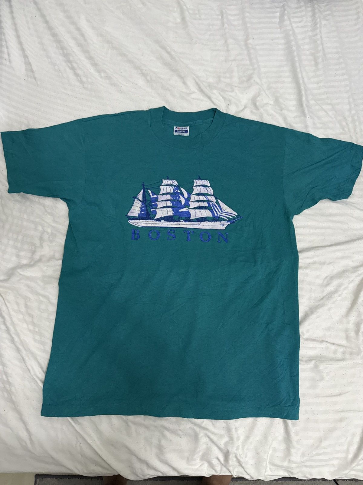 80s Hanes USA Vintage Boston Tee Single Stitch XL