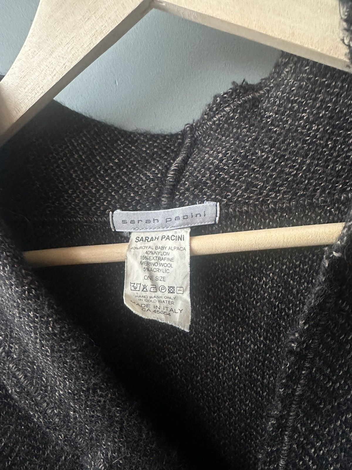 Sarah Pacini Sarah Pacini Herringbone Knit Alpaca Asymmetrical Cardigan Size ONE SIZE - 3 Thumbnail