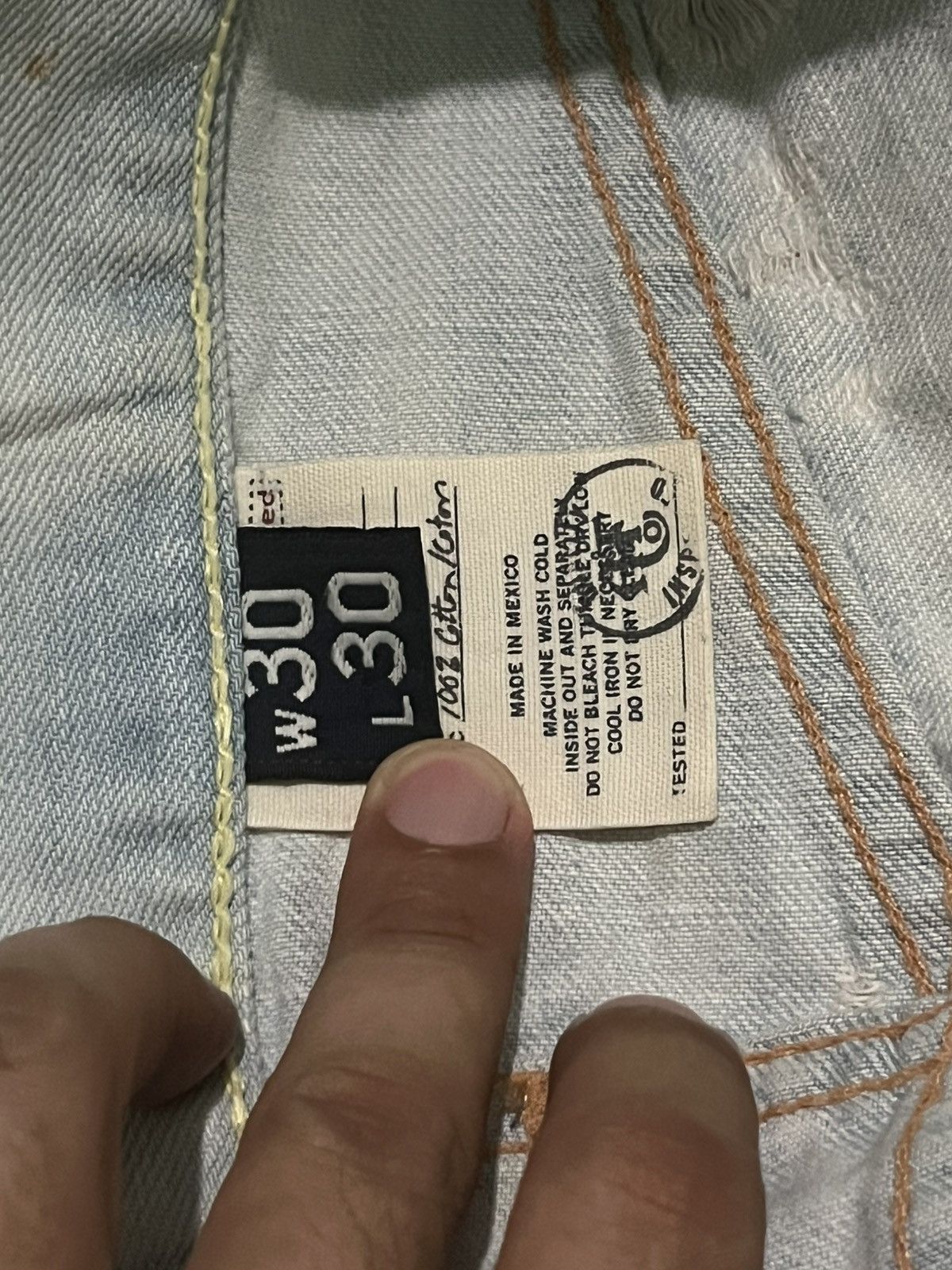 Abercrombie & Fitch × Hysteric Glamour ⚡️Trashed⚡️Abercrombie & Fitch Distressed Blue Faded Jeans Size US 30 / EU 46 - 22 Thumbnail