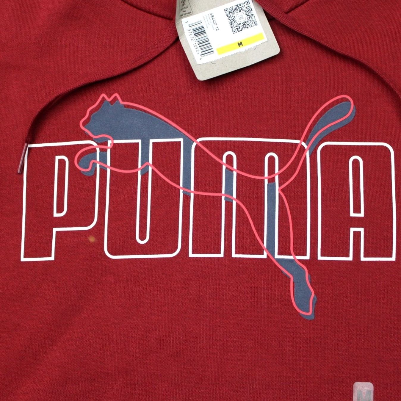Puma PUMA Hoodie Mens Medium Red Up Hooded Sweatshirt Kangaroo Pocket NWT Size US M / EU 48-50 / 2 - 6 Thumbnail