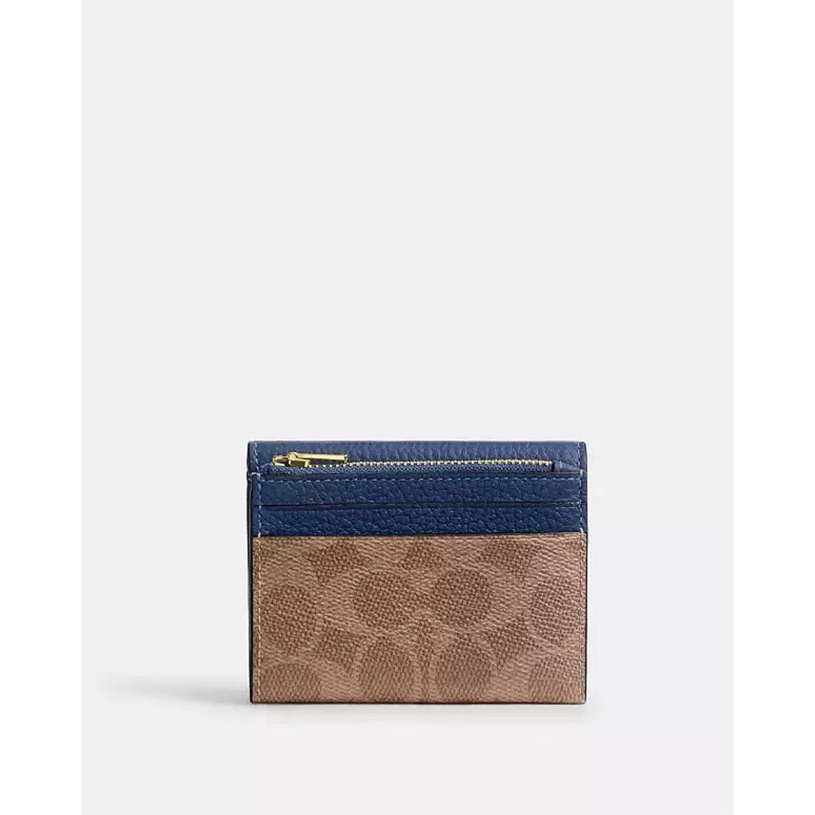 Coach NWT Coach Card Holder Wallet CZ034 Tan/Deep Blue Size ONE SIZE - 10 Thumbnail