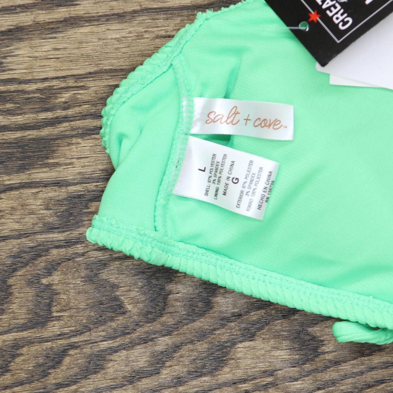 Other Nwt Salt + Cove Rib Scoop-neck Bikini Top Mint Tea Green L Size ONE SIZE - 5 Thumbnail