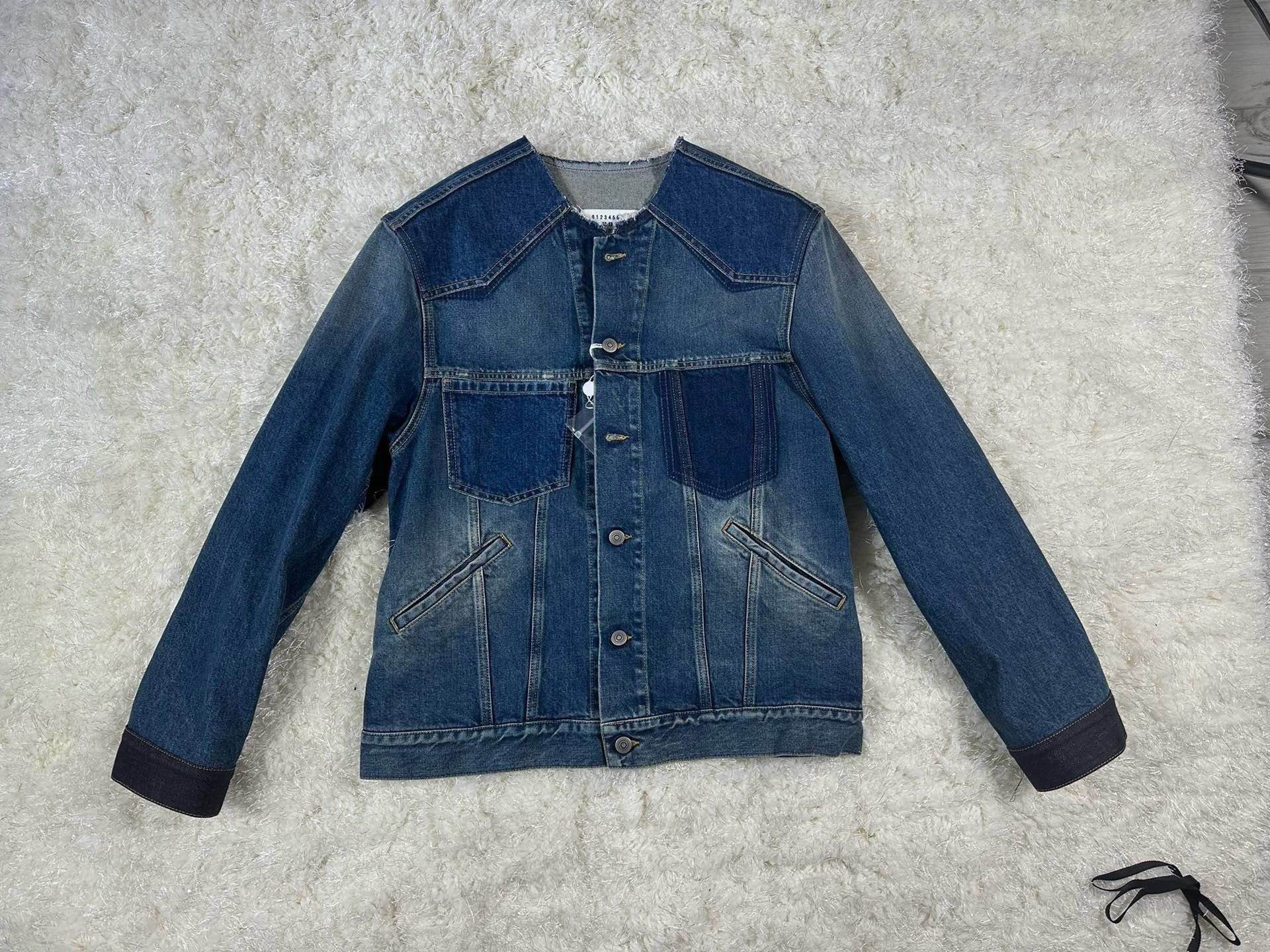 Maison Margiela Collarless denim jacket 2501-Nextarrow
