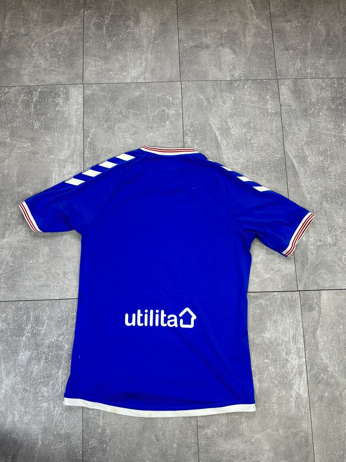 Hummel × Vintage Men’s Hummel Rangers football soccer shit jersey Size US S / EU 44-46 / 1 - 14 Thumbnail