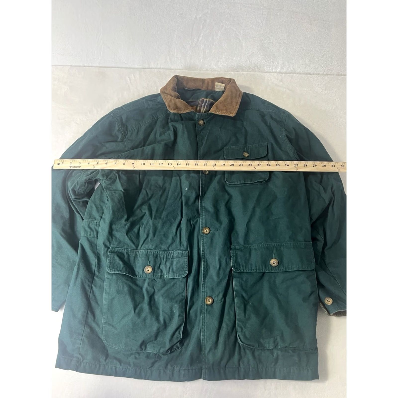 Vintage VINTAGE David Peyser Sportswear Chore Jacket Coat Green L Regular Lined Flannel Cotton Barn Coat Men Size US L / EU 52-54 / 3 - 4 Thumbnail
