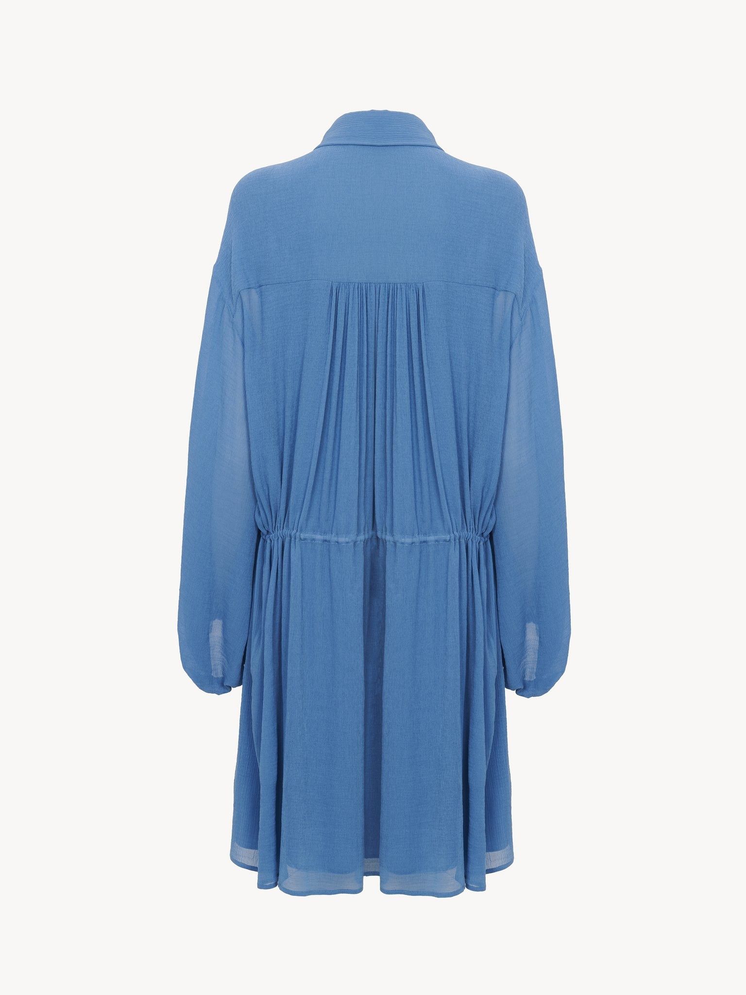 Chloe o1loc1c10425 Short Shirt Dress in Parisian Blue Size M / US 6-8 / IT 42-44 - 6 Thumbnail