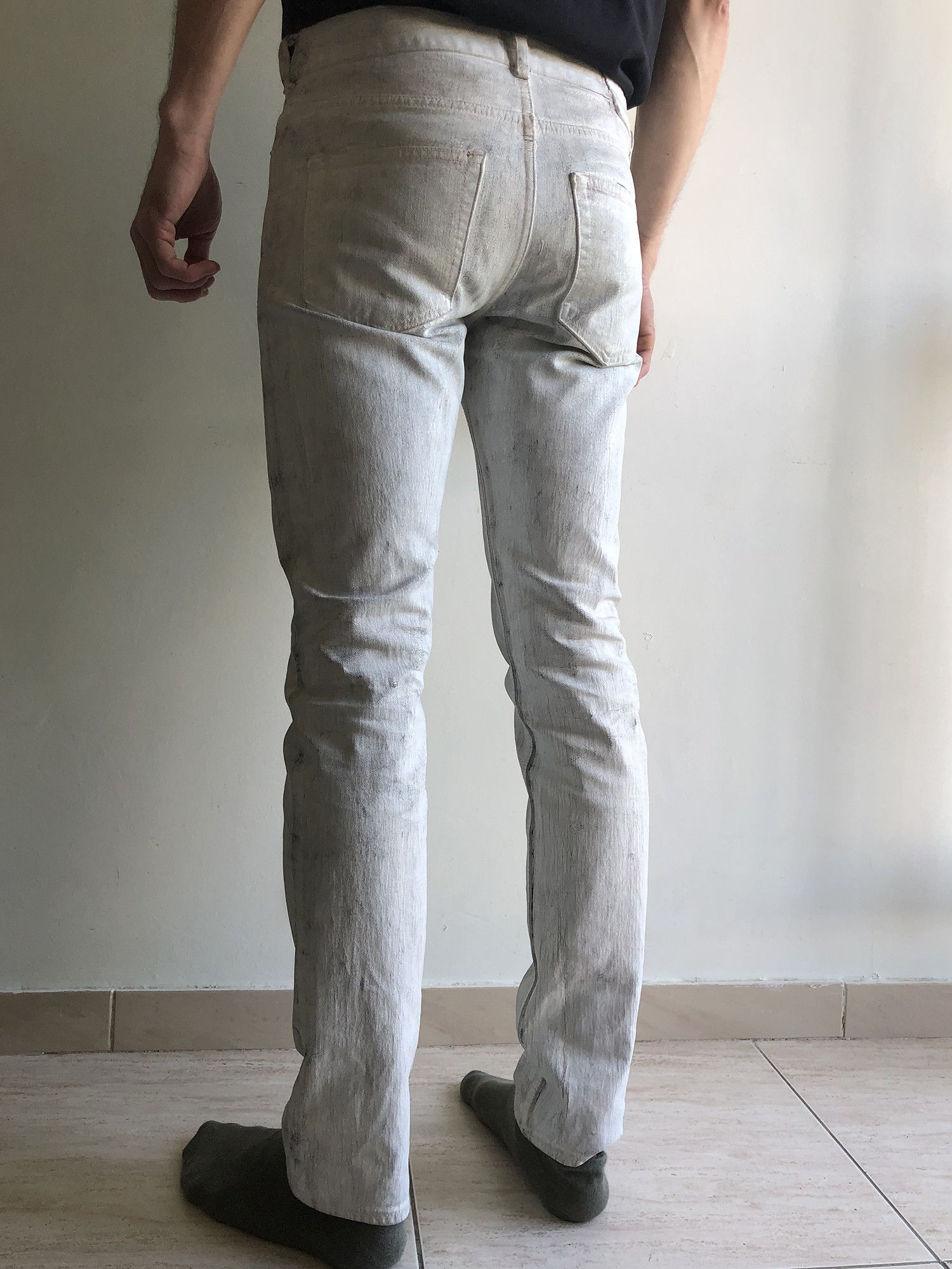 Other Maison Margiela × H&M White Painted Slim Jeans 2012 Size US 30 / EU 46 - 6 Thumbnail