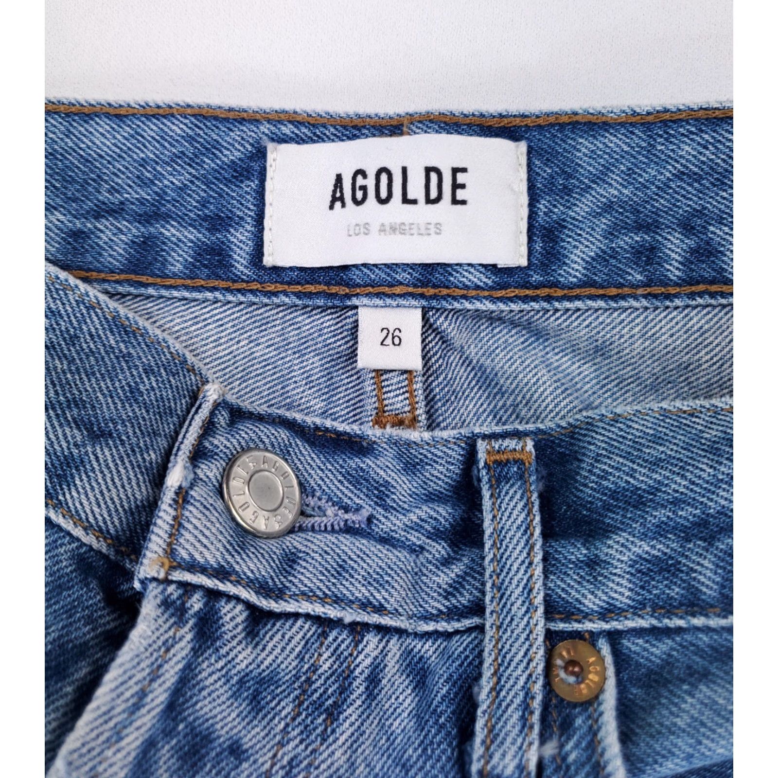 Agolde VINTAGE? Agolde Riley Jeans Distressed Womens 28 Blue Straight 28 x 26.5 Actual Womens Jeans Size 28" / US 6 / IT 42 - 2 Thumbnail