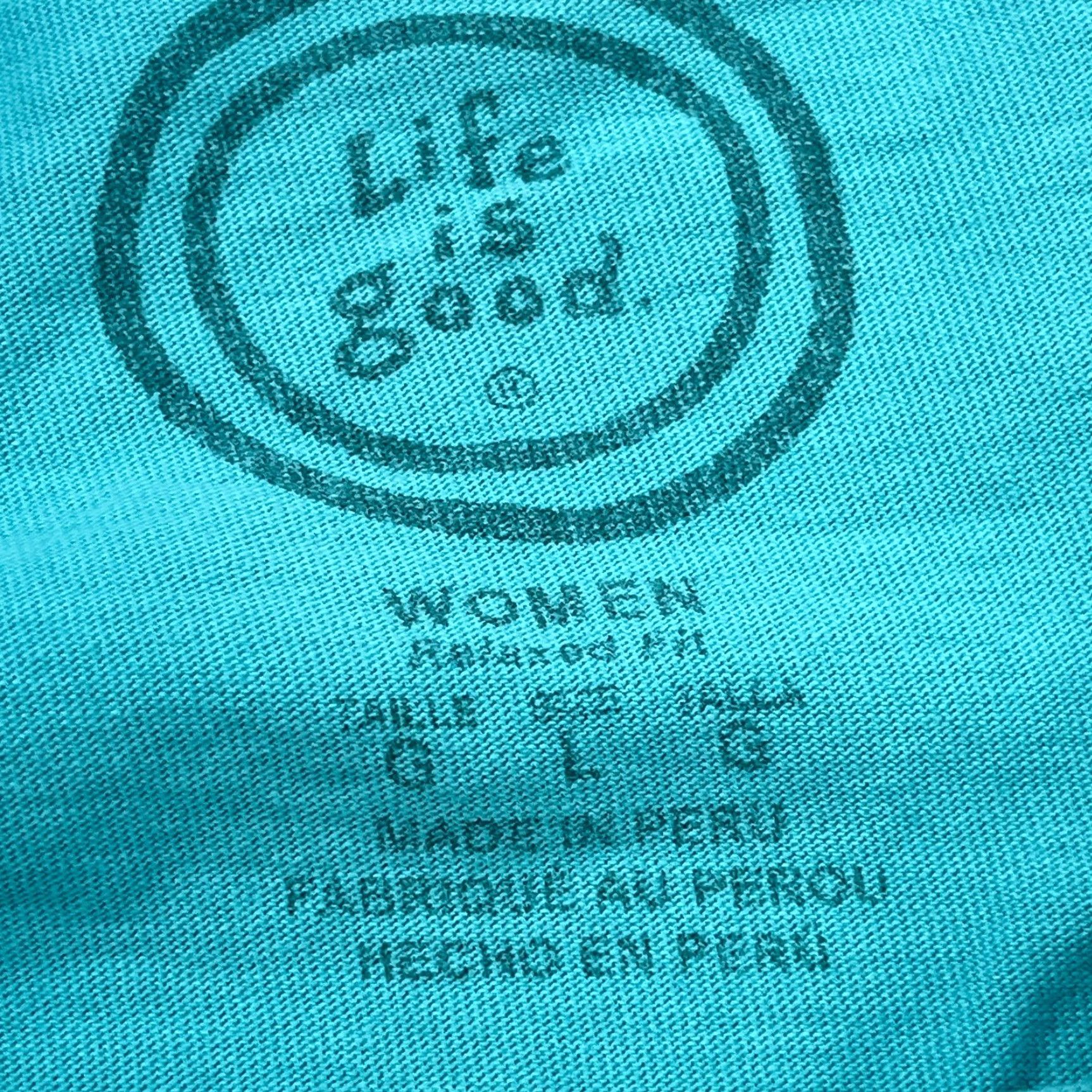 Life is Good Life is Good Shirt Women L Blue Crusher Tee Hiking Ladies Top STAINS* Size L / US 10 / IT 46 - 3 Thumbnail