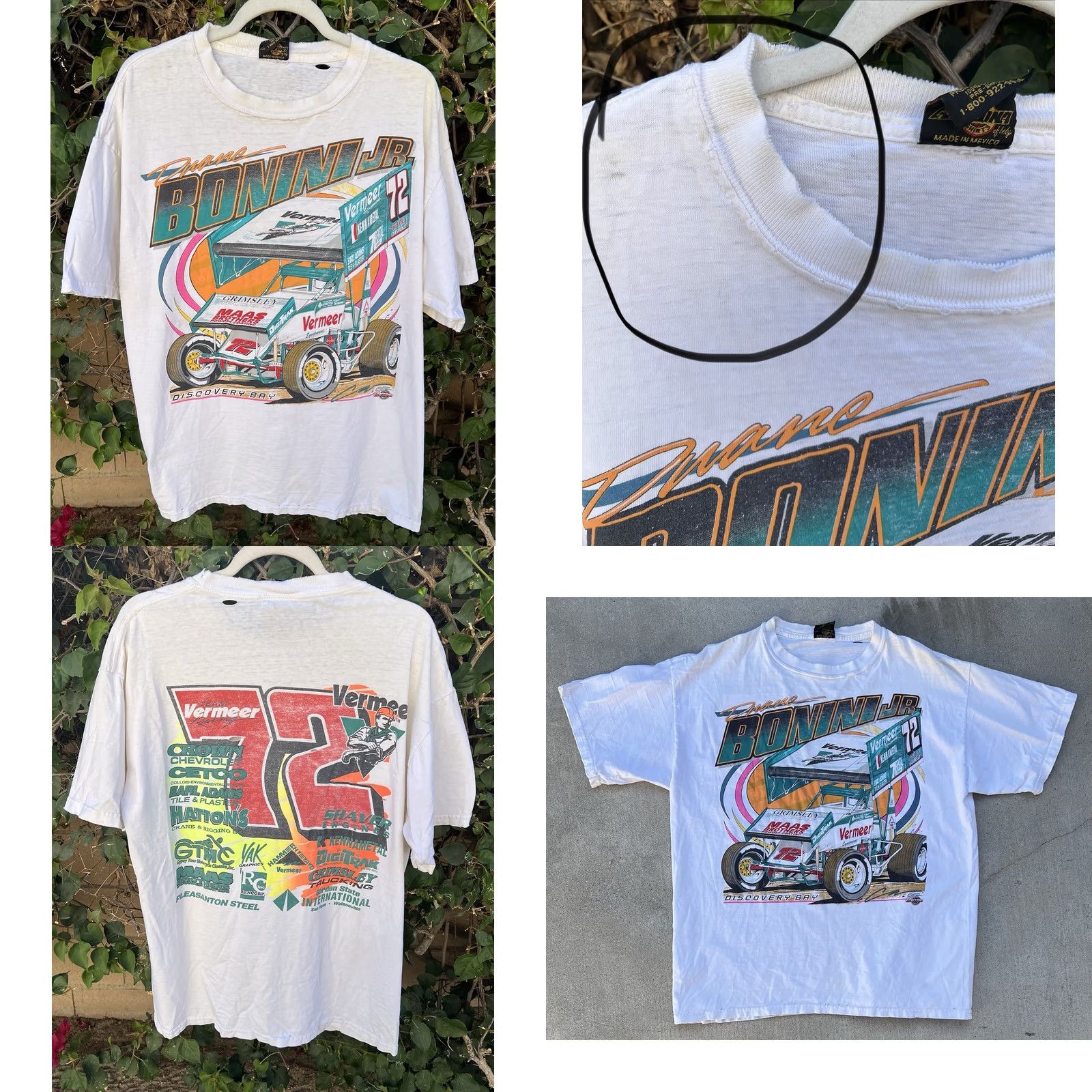 Vintage VINTAGE 1994 Duane Bonini Jr 72 Sprint Car Racing Shirt XL Worn Holes Size US XL / EU 56 / 4 - 9 Thumbnail