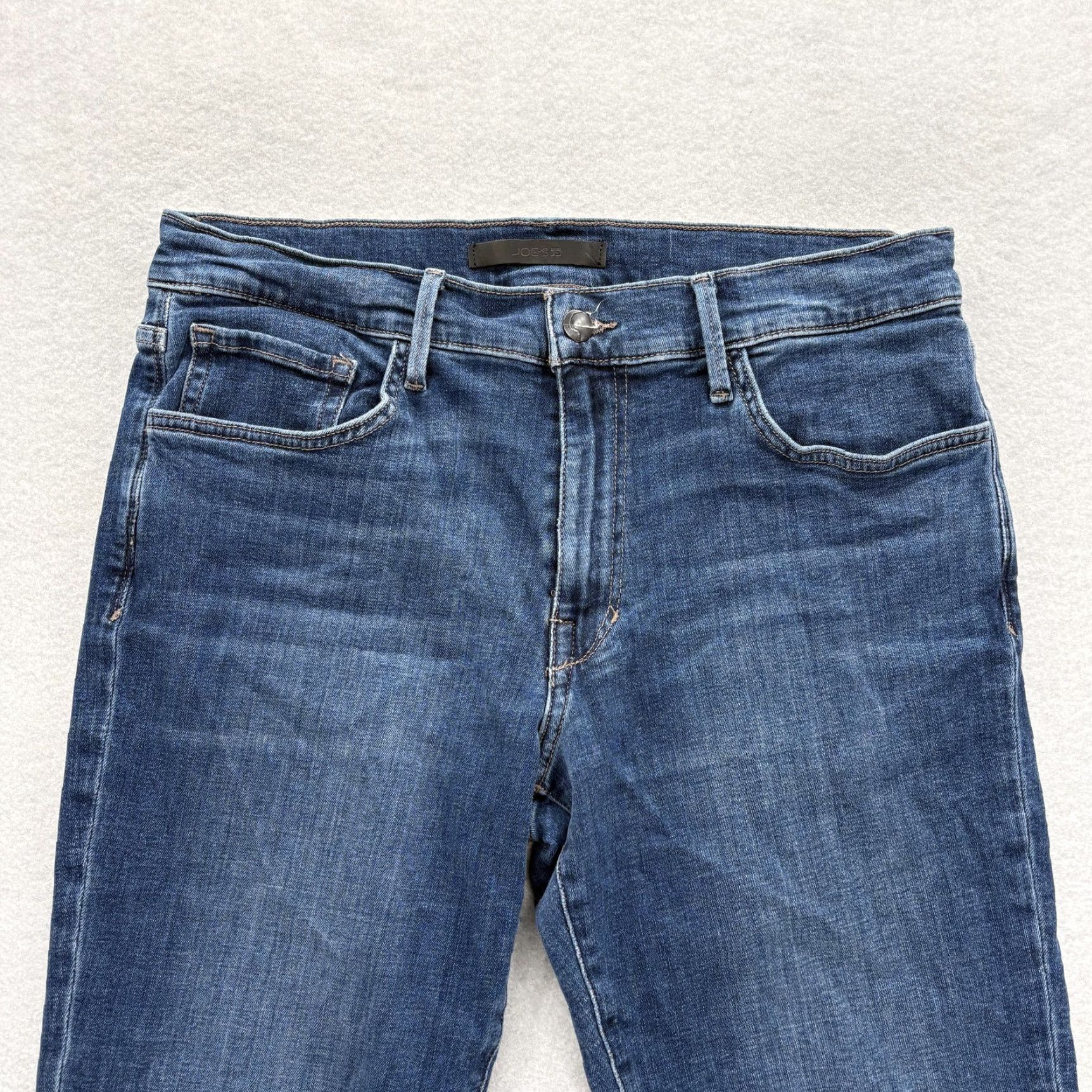 Vintage Joe's Jeans The Asher Knowlton Jeans Mens 32x27 Slim Straight Blue Denim Stretch Pockets Zip 32 Inseam Medium Cotton Blend Regular Jeans Mens Size US 32 / EU 48 - 2 Thumbnail