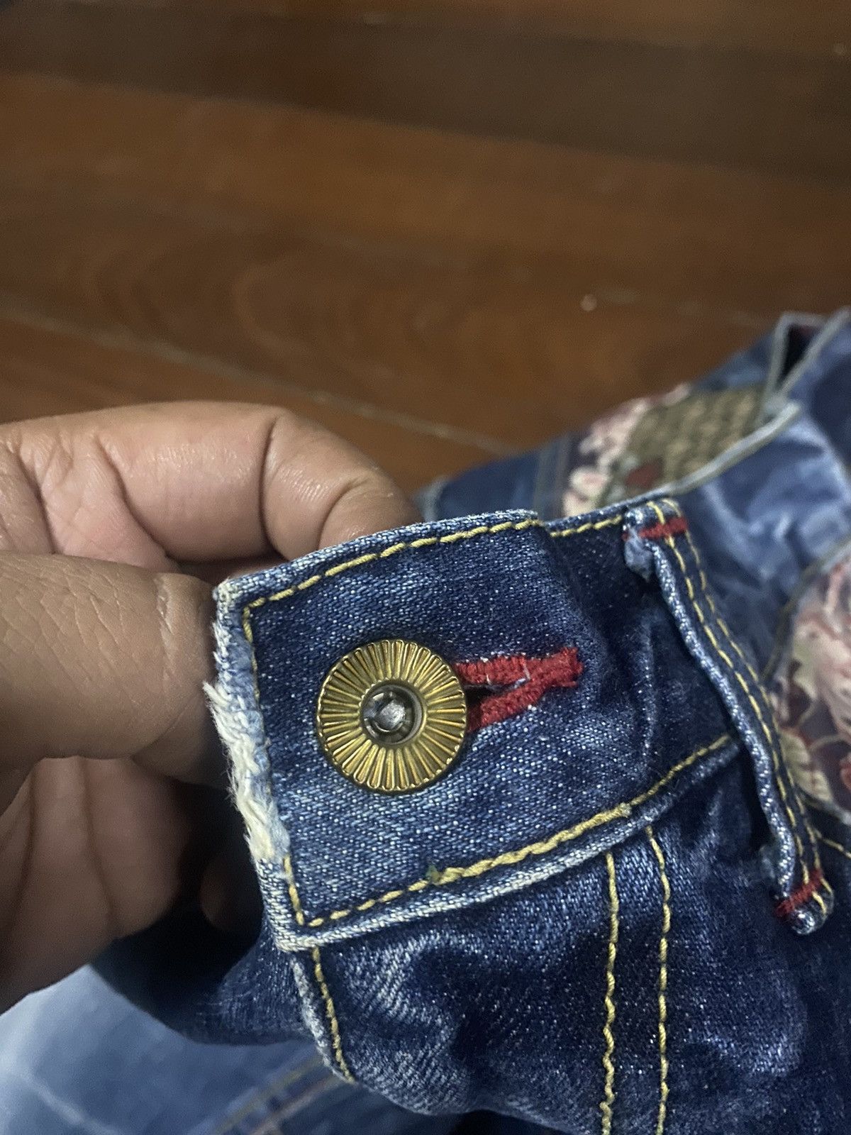 Eternal × Japanese Brand Vintage 90s🔥ETERNAL🔥Distressed Sukajan Hybrid Jeans B1 Size US 34 / EU 50 - 9 Thumbnail