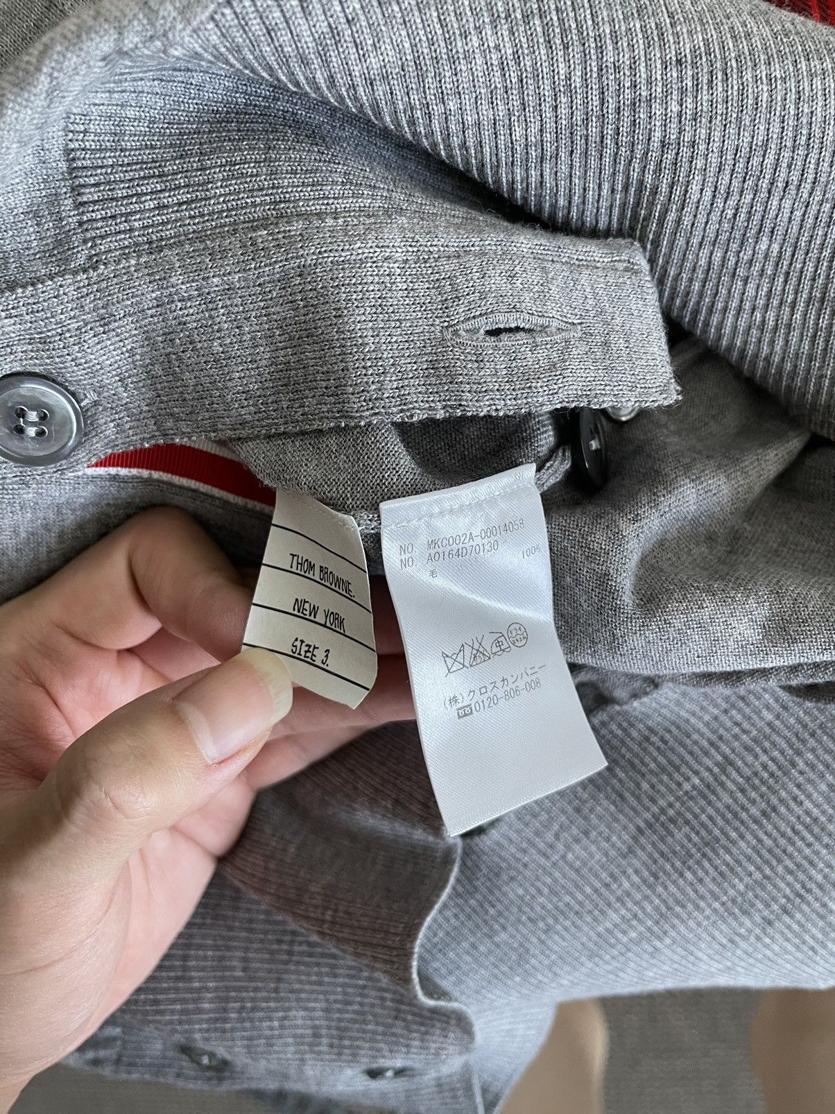 Thom Browne Thom Browne Light Grey Wool Cardigan Size US M / EU 48-50 / 2 - 4 Thumbnail