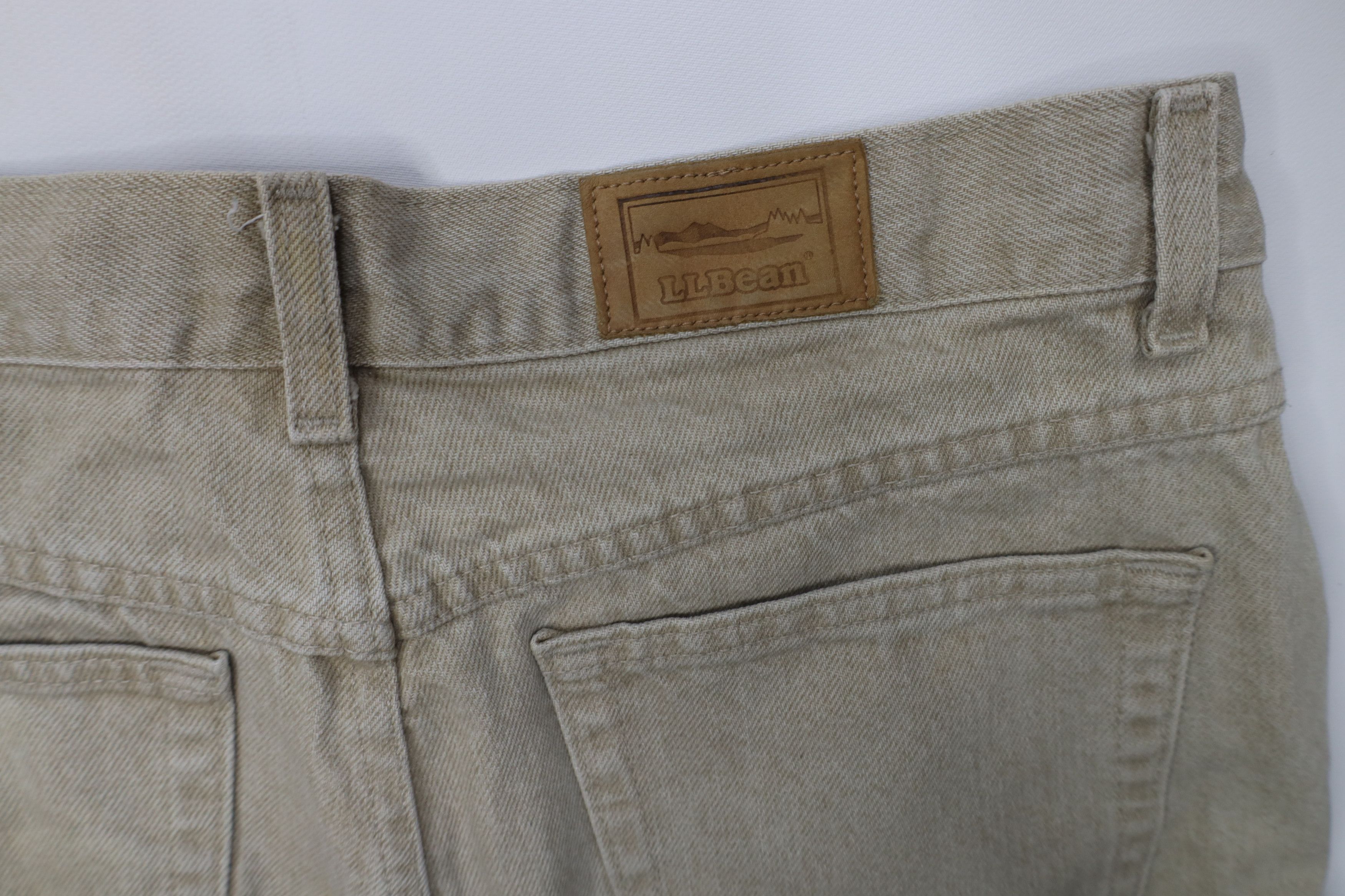 L.L. Bean Vintage 90s LL Bean Tapered Leg Denim Jeans Beige USA Size US 32 / EU 48 - 16 Thumbnail