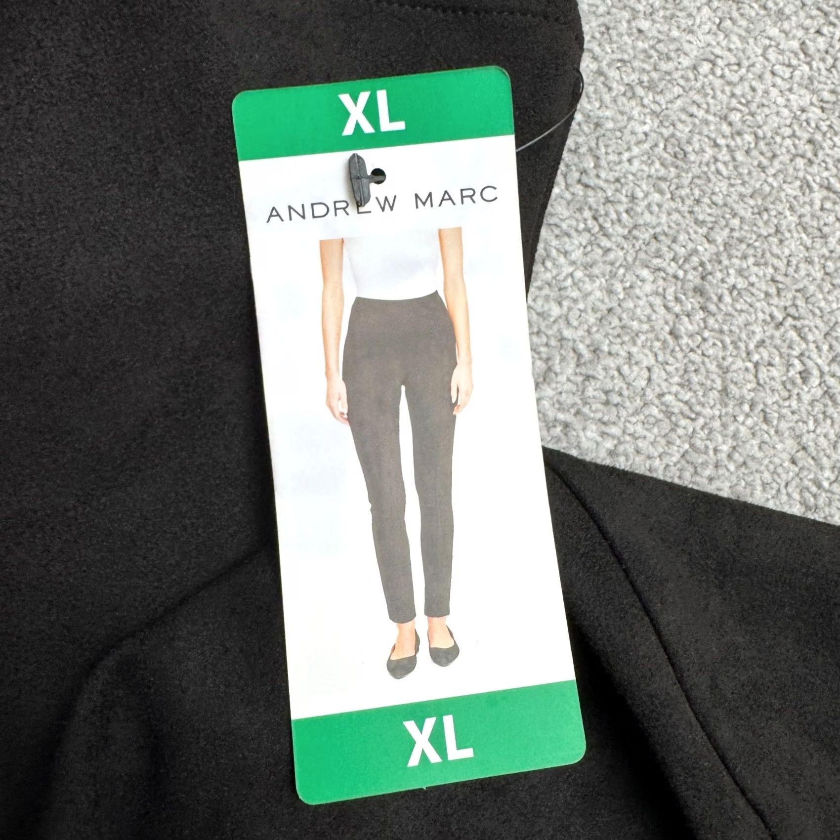 Andrew Marc Andrew Marc Black Faux Suede Pull On Slim Fit Pants Womens XL High Rise Stretch Fit Size 26" / US 2 / IT 38 - 5 Thumbnail