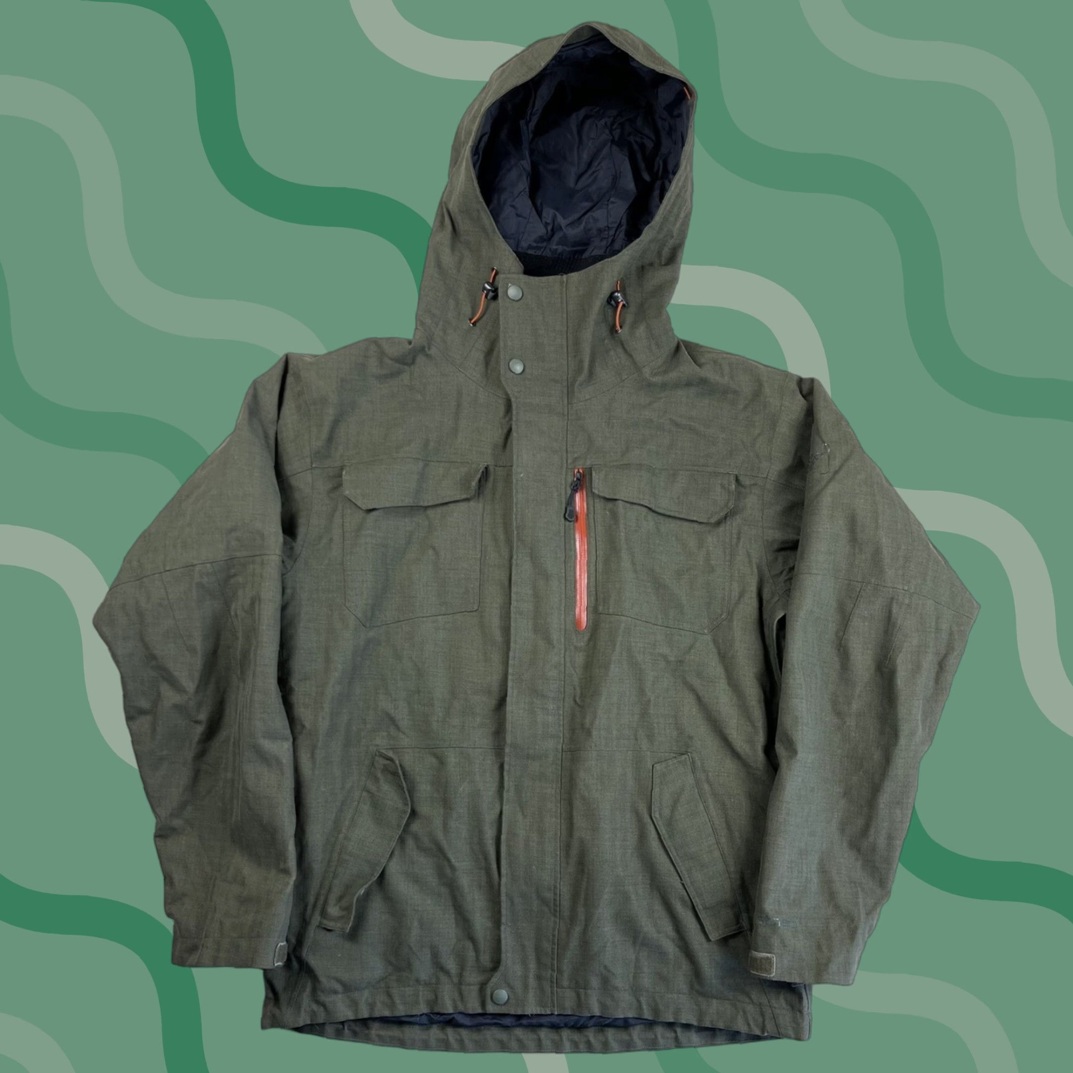 Eastern Mountain Sports EMSC Mens System 3 Jacket Hooded Parka Ski Green S Nylon Breathable Water Resistant Winter 90s? Size US S / EU 44-46 / 1 - 1 Thumbnail