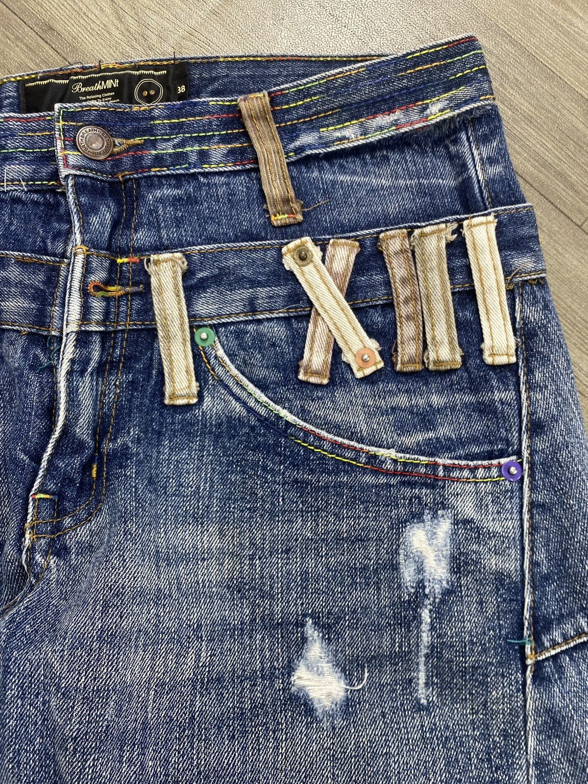 If Six Was Nine 2000s Breathmint Double Waist Multi Zipper Faded Lgb Jeans Size US 30 / EU 46 - 5 Thumbnail