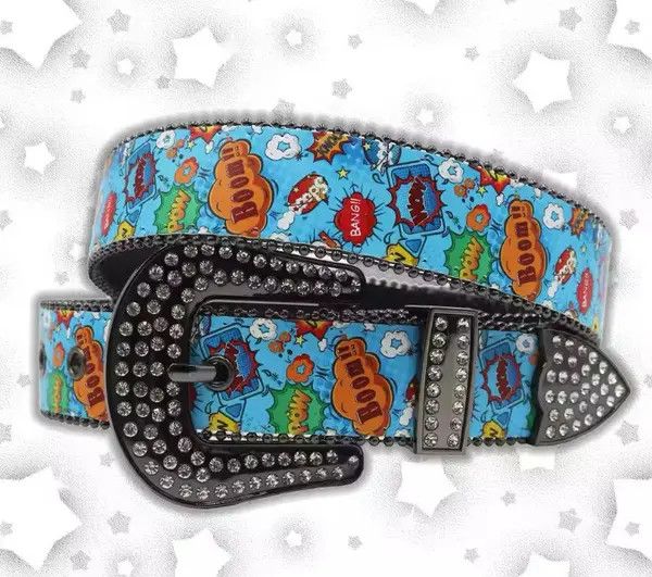Japanese Brand Harada x Aoba Cloud Letter Printed PU Leather Belt Size ONE SIZE - 6 Thumbnail