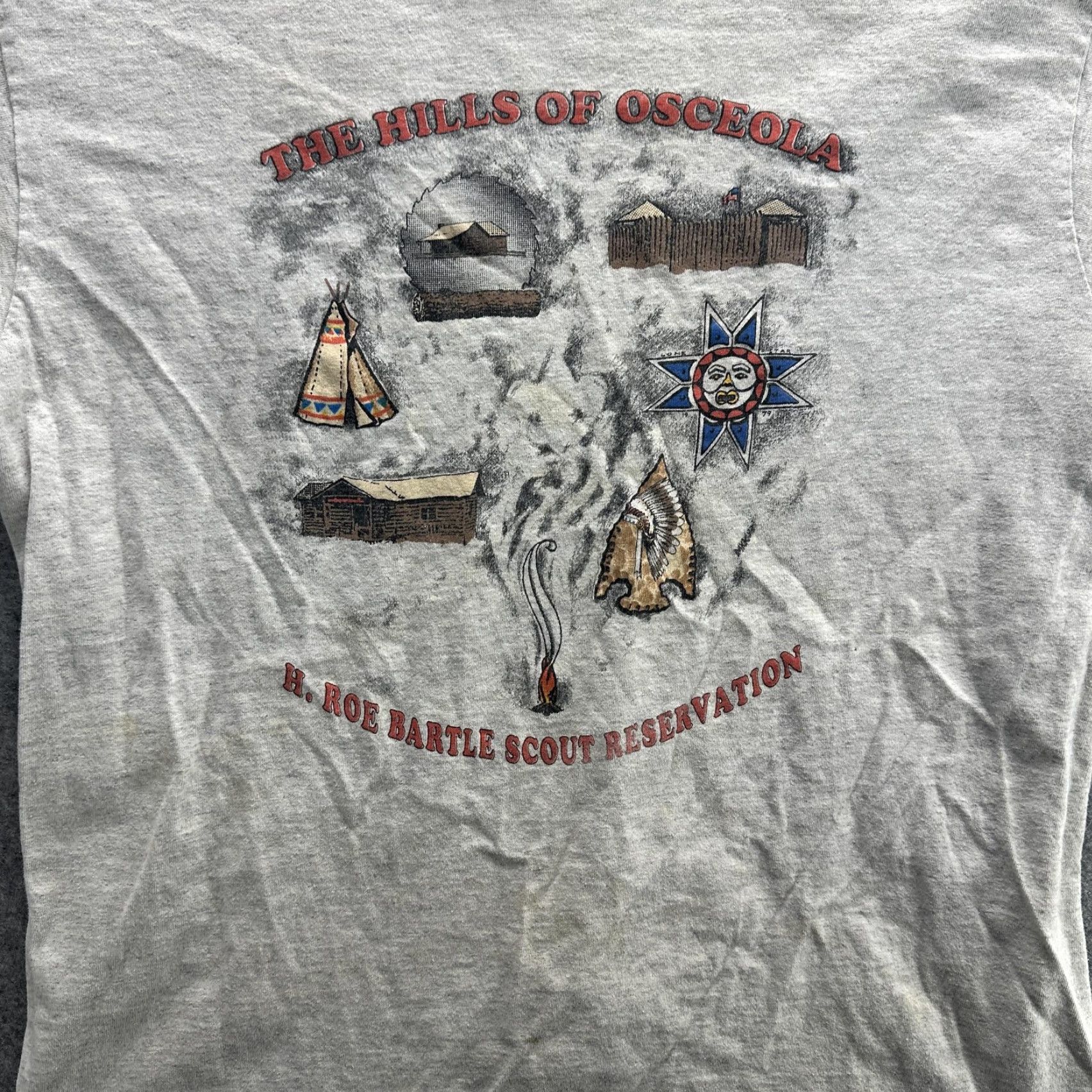 Vintage Vintage H Roe Bartle Scout Reservation T-Shirt Mens Large Gray 90s Outdoor Camp Tee Graphic Print Size US L / EU 52-54 / 3 - 3 Thumbnail