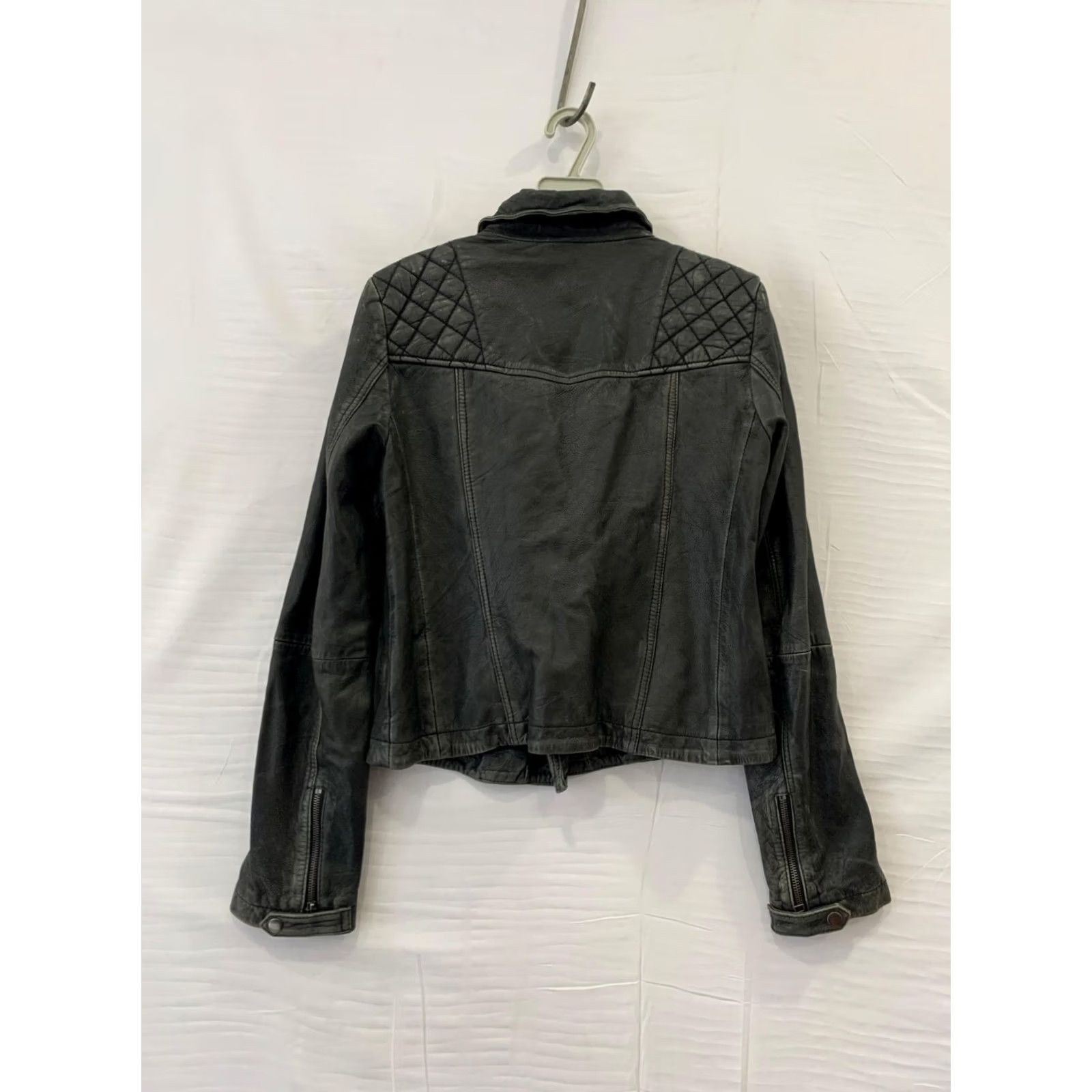 Allsaints AllSaints Cargo Biker Leather Jacket Black Women’s US 6 EU 38 Moto Quilted Womens Size M / US 6-8 / IT 42-44 - 2 Thumbnail