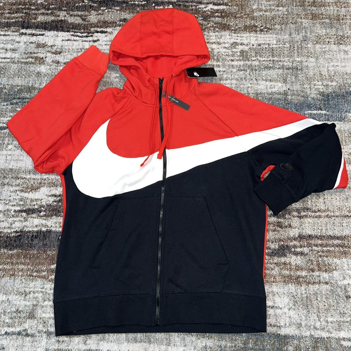 Nike NEW NIKE Large Swoosh Full Zip Hoodie Hooded SweatShirt Size US XL / EU 56 / 4 - 1 Thumbnail