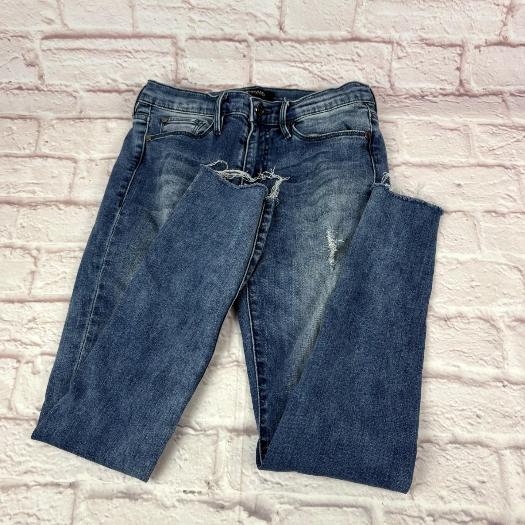 Buffalo David Bitton Buffalo David Bitton Jeans Womens 26 Medium Blue Distressed Skinny 27x27 Jeans Size 26" / US 2 / IT 38 - 2 Thumbnail
