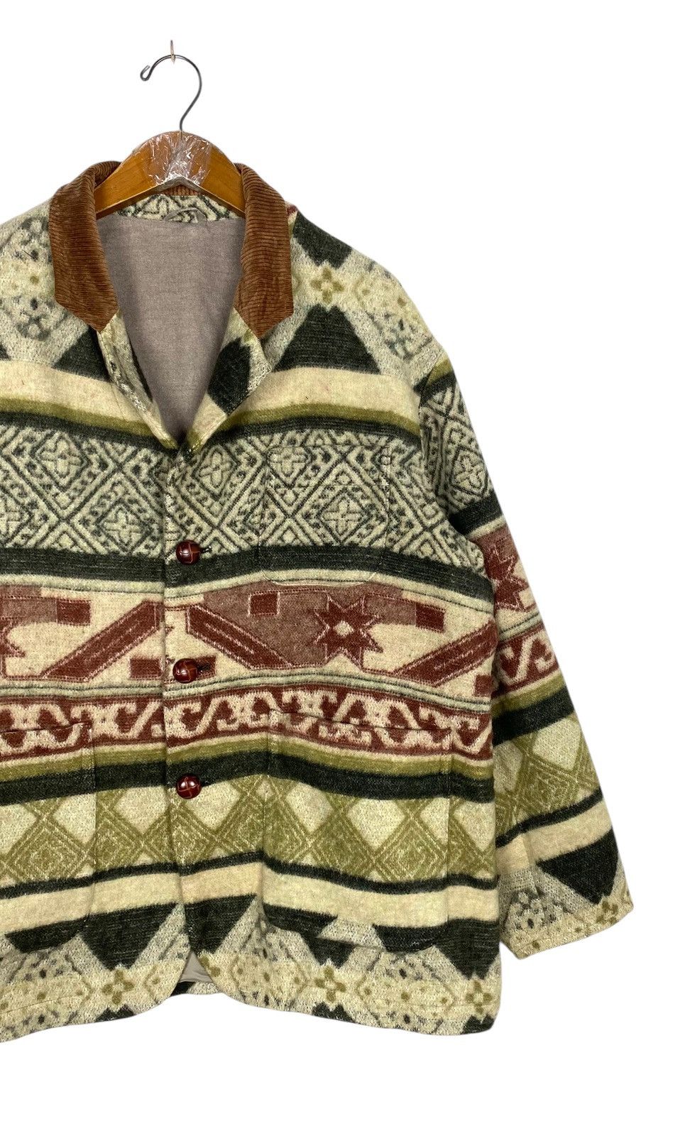 Japanese Brand Rare‼️ Vintage Haag Gents Navajo Aztec Jacket Size US L / EU 52-54 / 3 - 3 Thumbnail