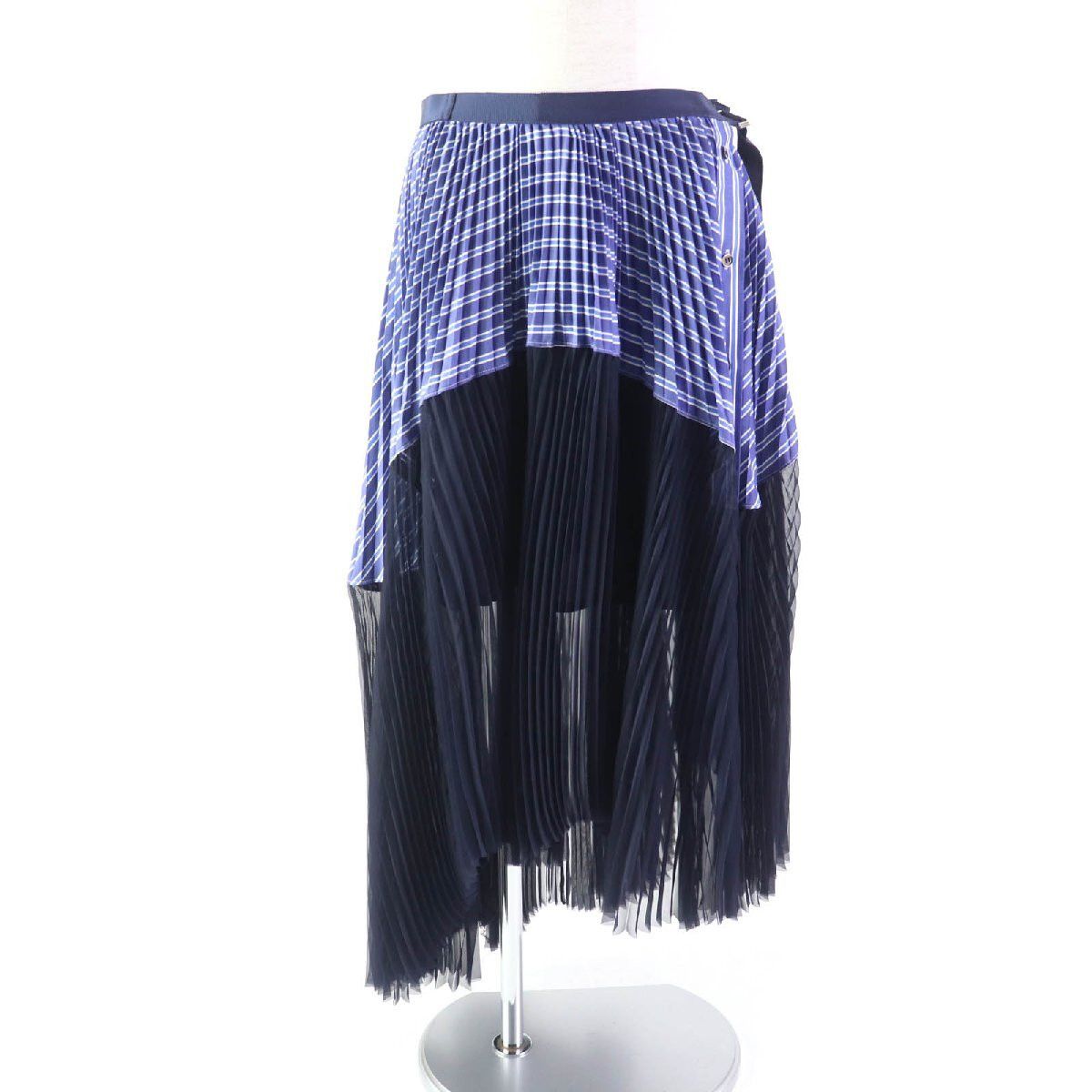 Sacai Sacai 20AW 20-04888 Asymmetrical pleated flared skirt | Grailed