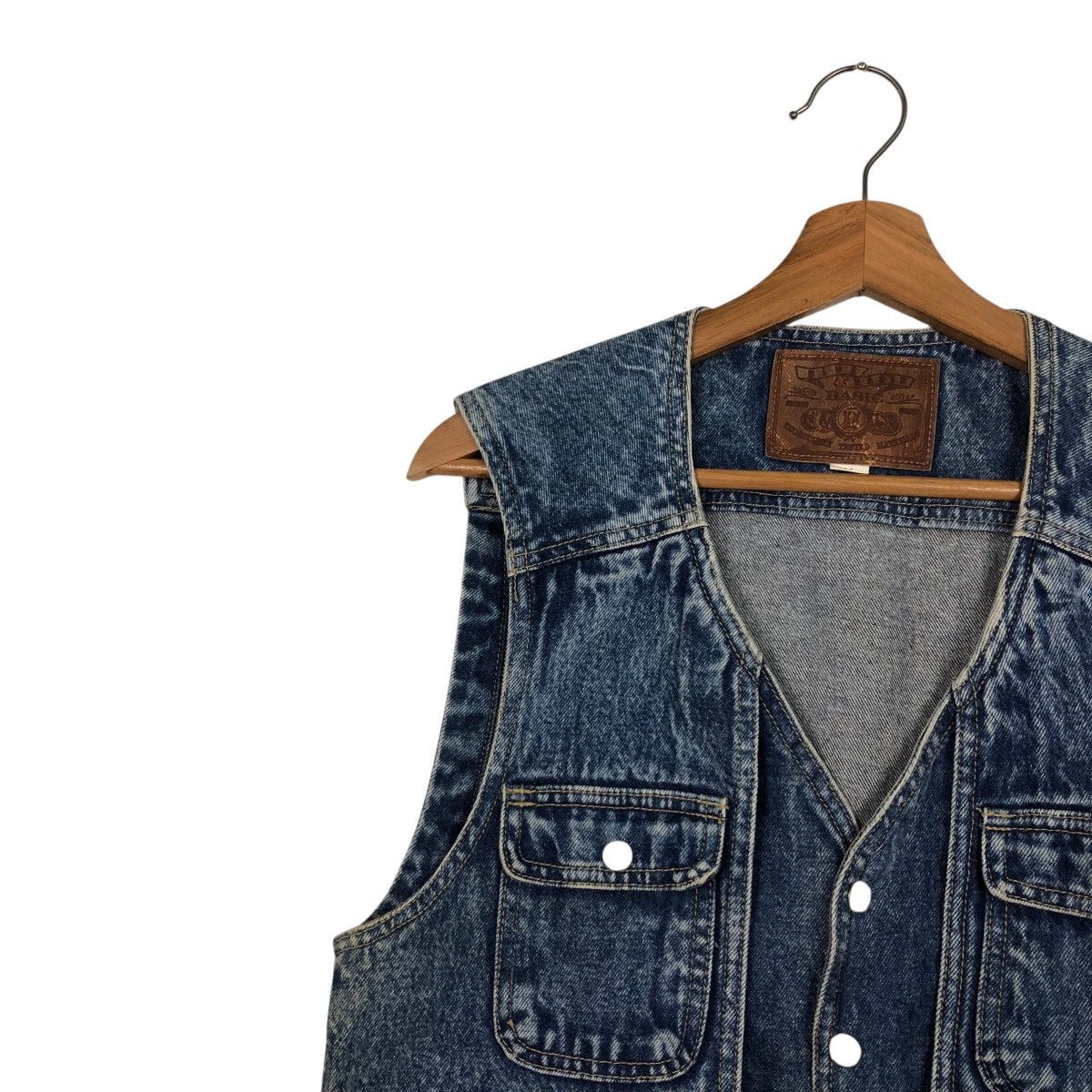Japanese Brand 📌Vintage Denim Trucker Jacket Tank Top Blue Chaser Size US M / EU 48-50 / 2 - 8 Thumbnail
