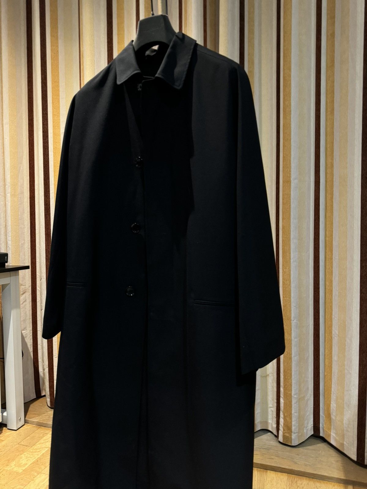 Lemaire Lemaire Men’s Black Wool Raglan Light Coat Trench Coat 50 Size US M / EU 48-50 / 2 - 5 Thumbnail