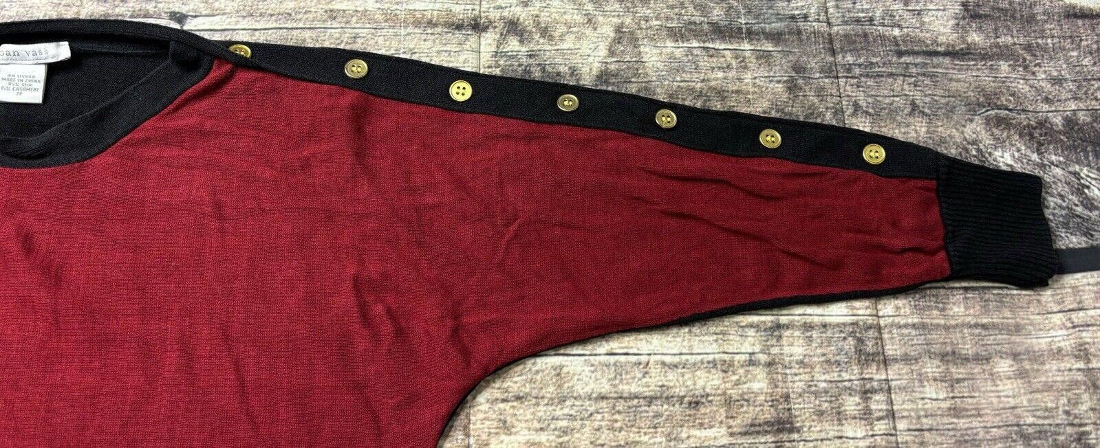 Other VTG Joan Vass Sweater Women's Large Cashmere Silk Button Size L / US 10 / IT 46 - 6 Thumbnail