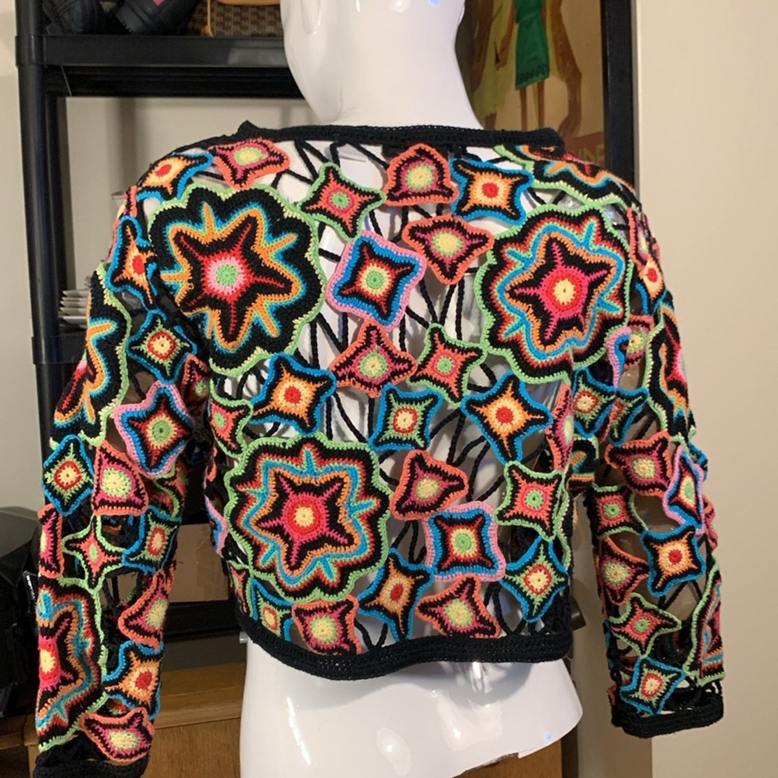 Handmade Handmade crochet granny squares multicolored bolero jacket Size M / US 6-8 / IT 42-44 - 6 Thumbnail