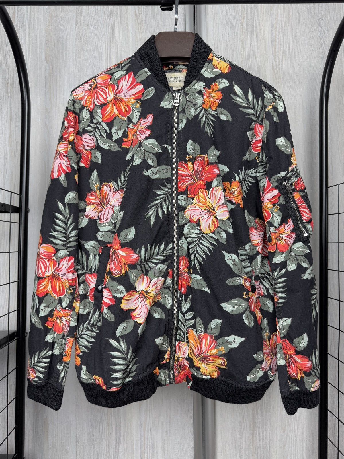 Denim & Supply Ralph Lauren Denim & Supply Ralph Lauren Black Tropic Floral Print Bomber Size US M / EU 48-50 / 2 - 2 Thumbnail