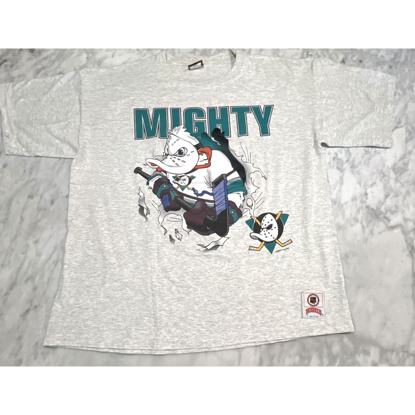 Vintage VINTAGE Mighty Ducks Shirt XL Nutmeg NHL Double Sided Single Stitch USA Mens Size US XL / EU 56 / 4 - 3 Thumbnail