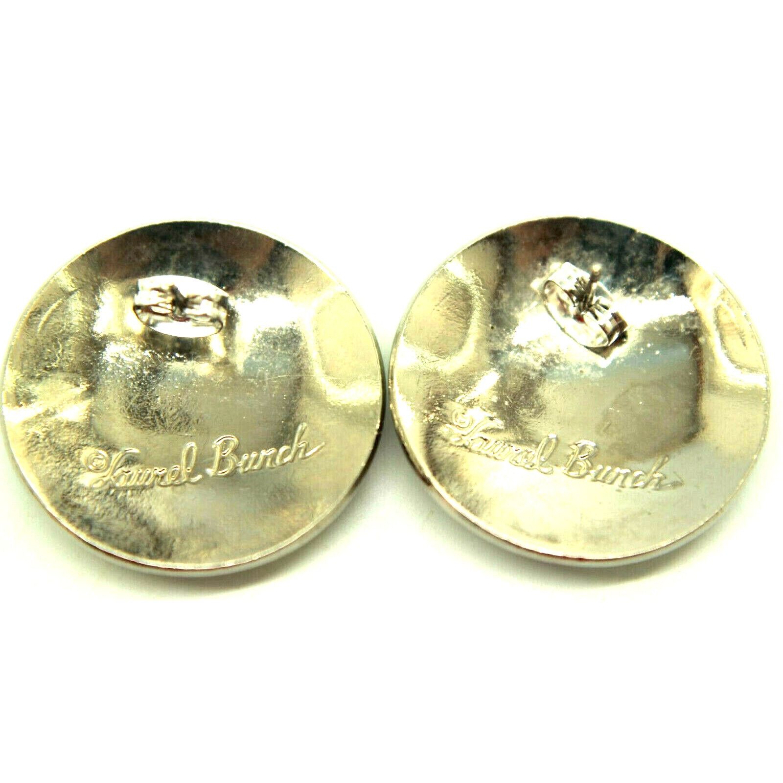 Other Laurel Burch Round Beige Enamel Earrings Silvertone Accent Size ONE SIZE - 2 Thumbnail