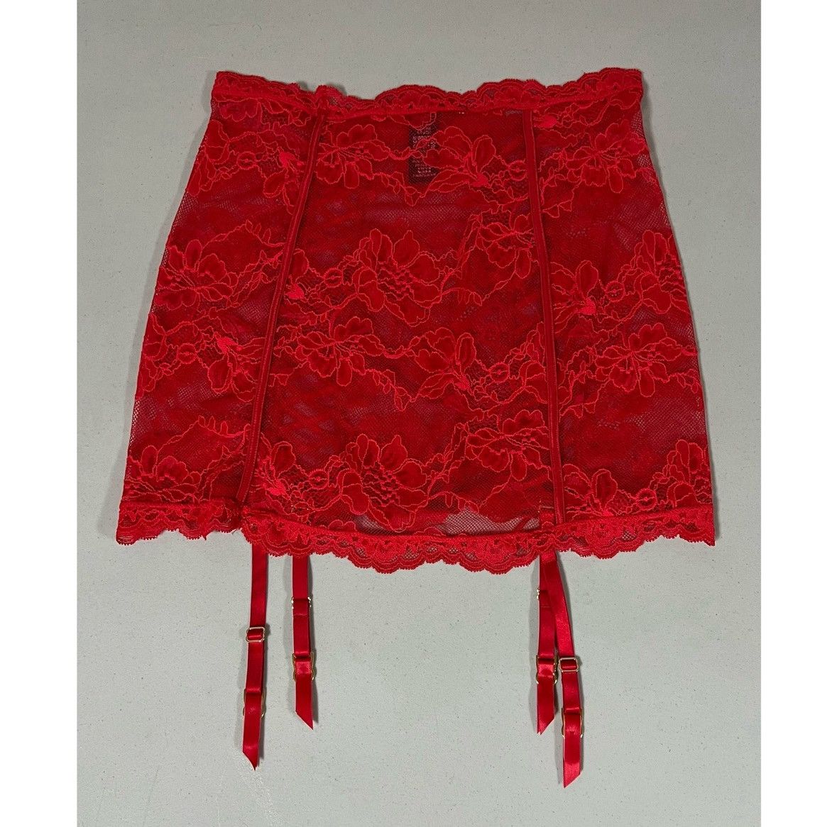 Victoria's Secret Victoria’s Secret Red Floral Lace Garter Belt Skirt Size S ♥️ Size 27" / US 4 / IT 40 - 5 Thumbnail