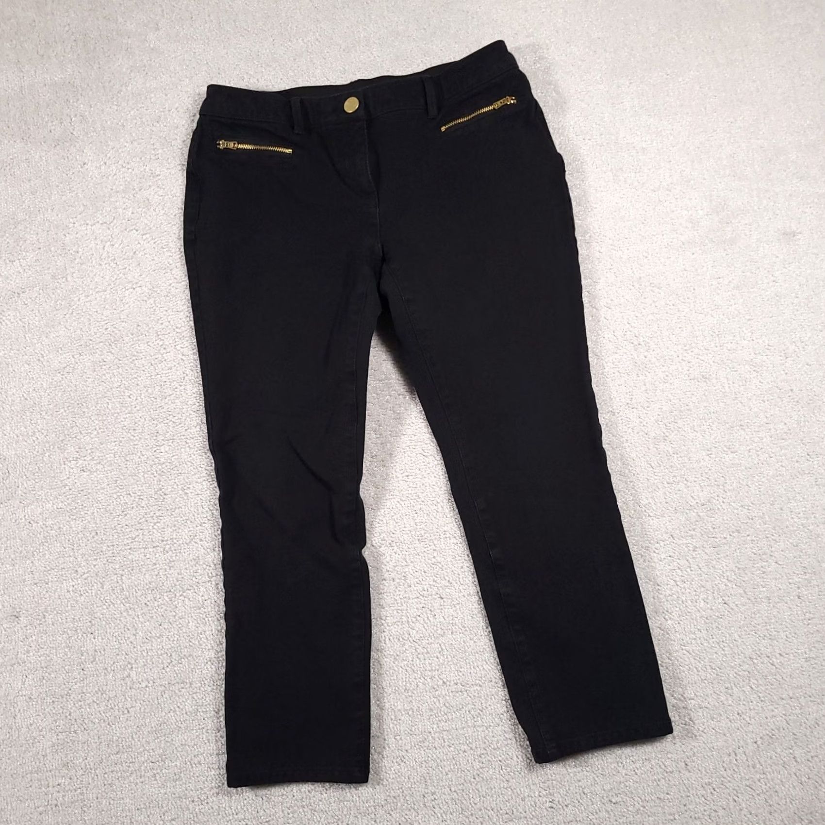 Vintage Chicos So Slimming Ankle Jeans Women's 0 Petite Black Capri Stretch Zip Pockets Jeans Size 28" / US 6 / IT 42 - 2 Thumbnail